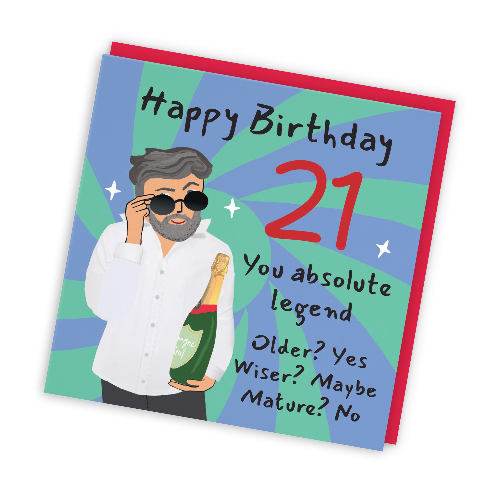 Men's 21st Birthday Card Cool Dude Laugh Out Loud - Default Title (GK00031)