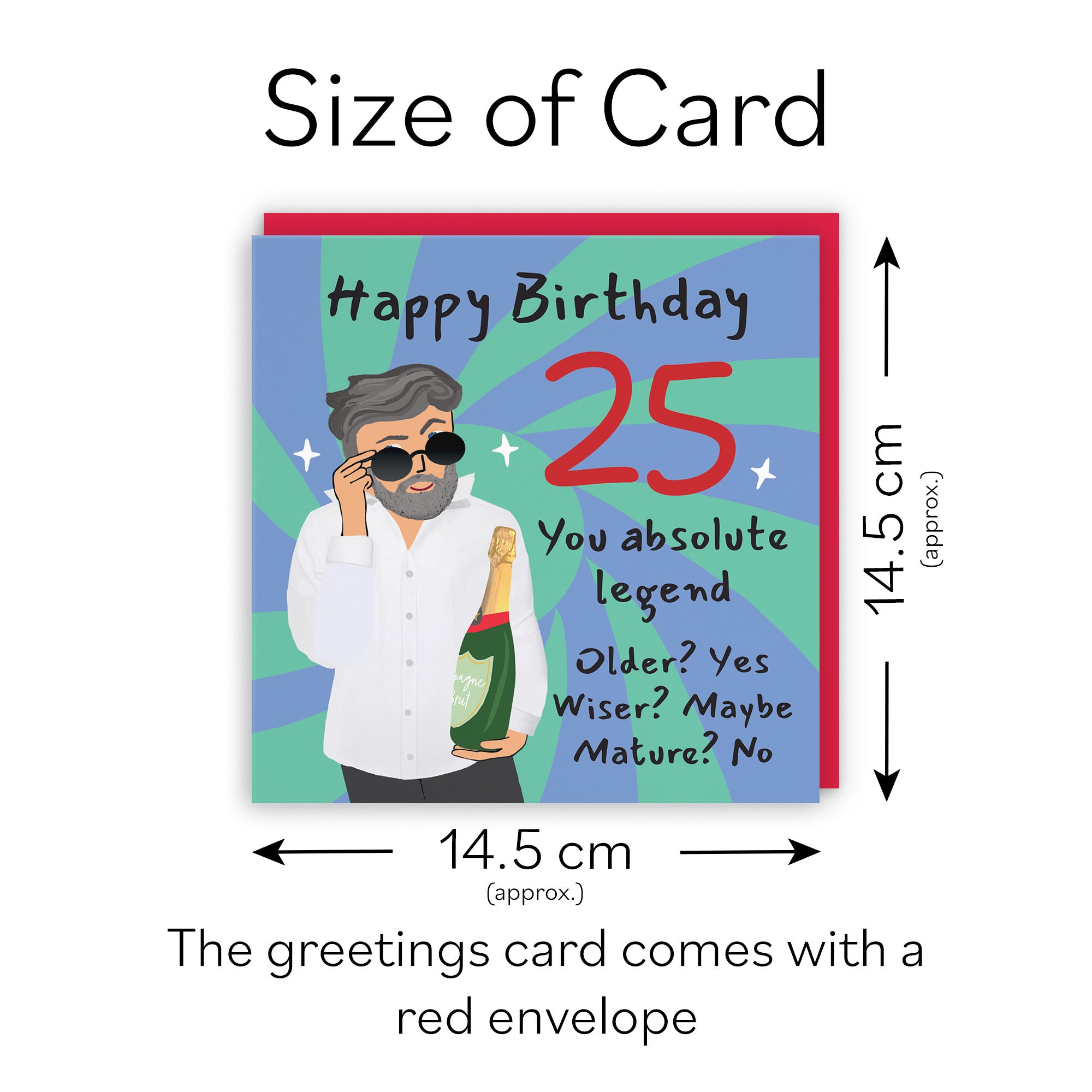 Men's 25th Birthday Card Cool Dude Laugh Out Loud - Default Title (GK00032)