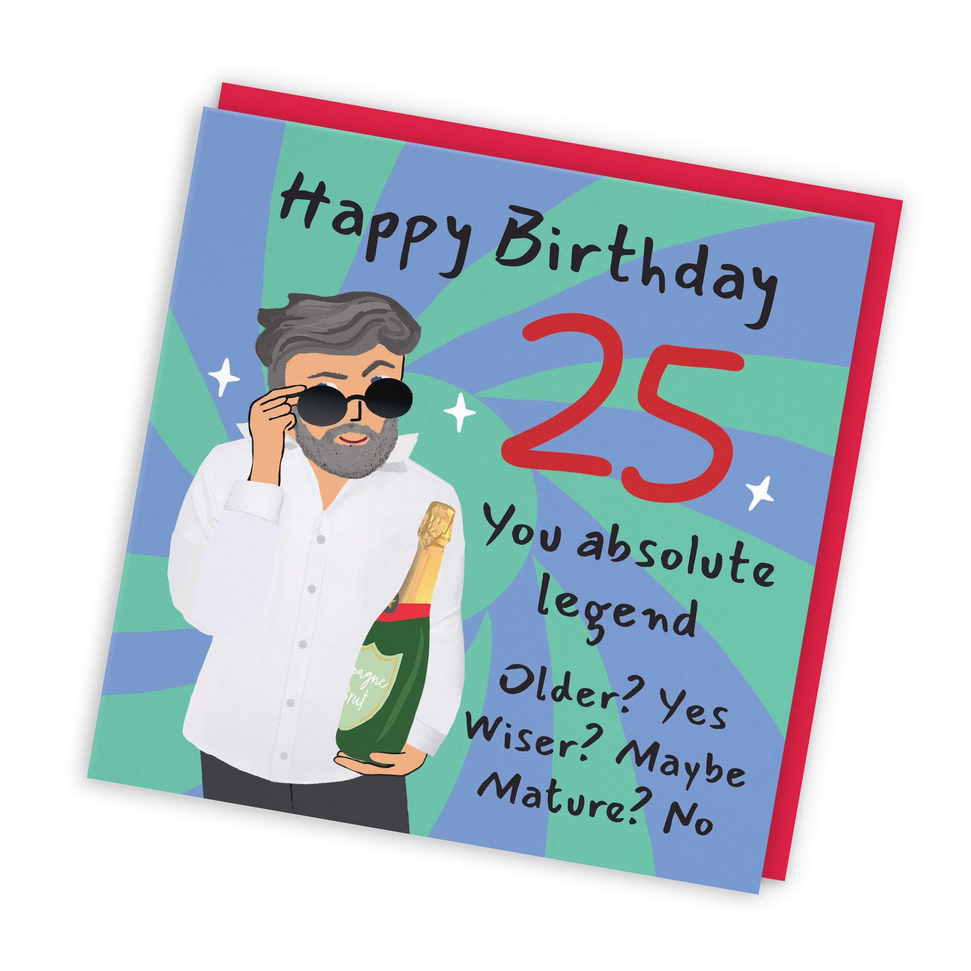 Men's 25th Birthday Card Cool Dude Laugh Out Loud - Default Title (GK00032)
