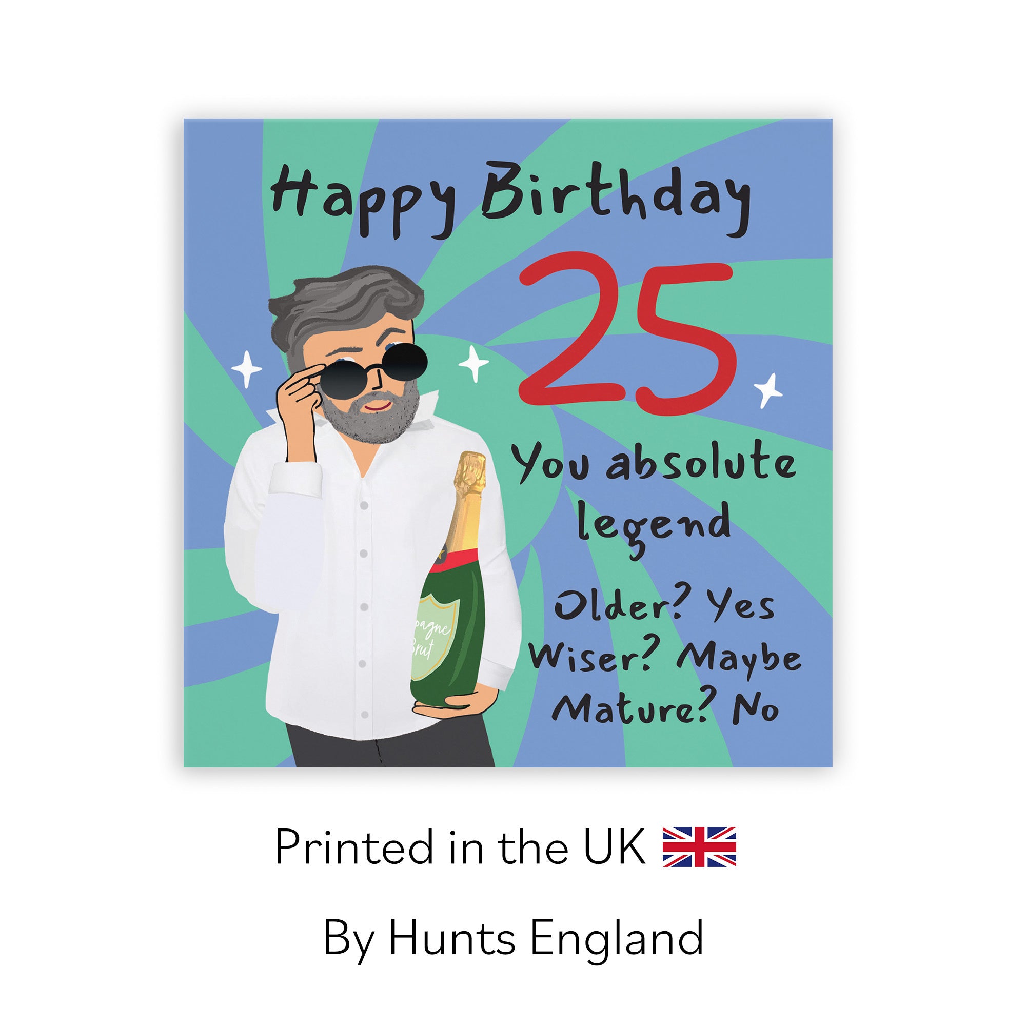 Men's 25th Birthday Card Cool Dude Laugh Out Loud - Default Title (GK00032)