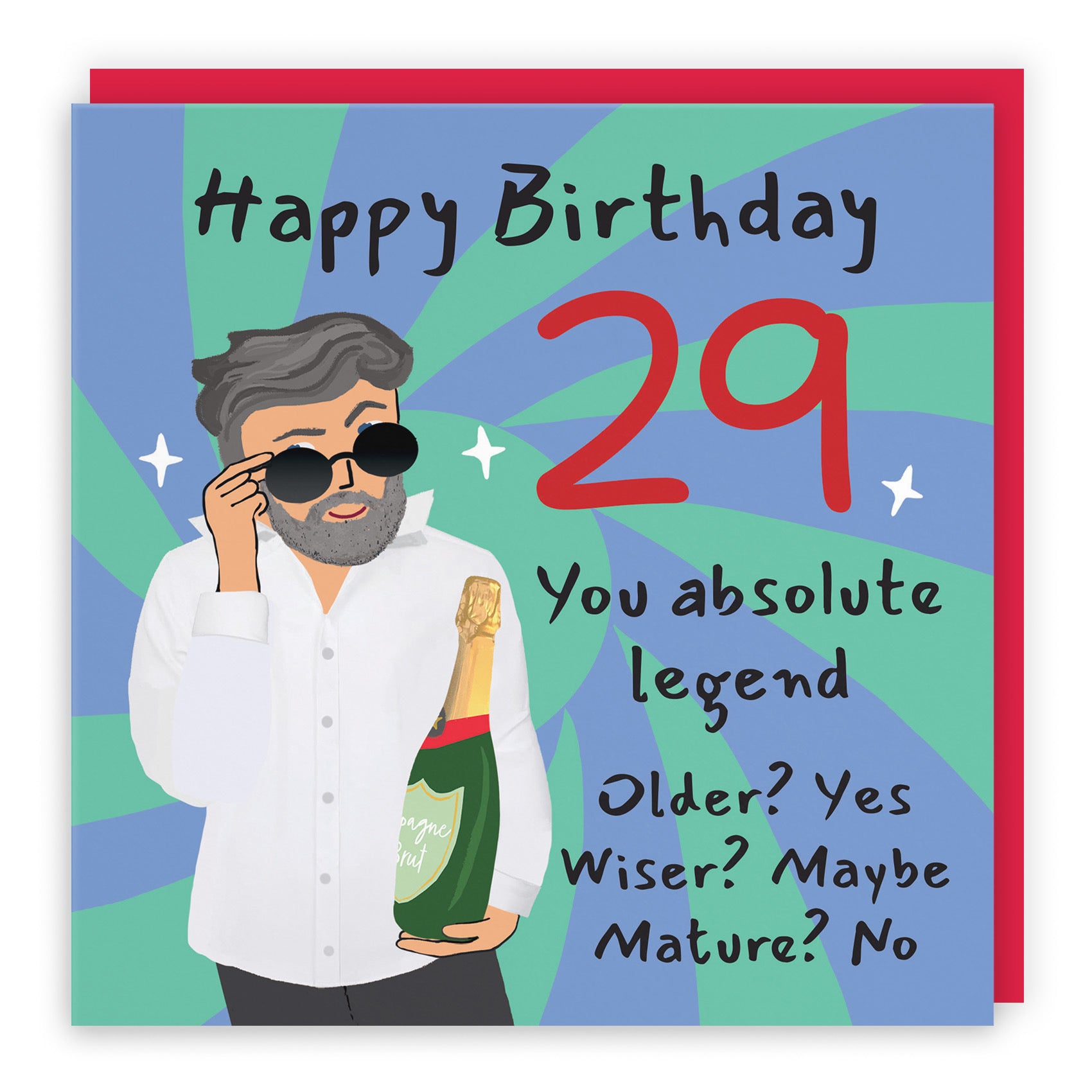 Men's 29th Birthday Card Cool Dude Laugh Out Loud - Default Title (GK00033)