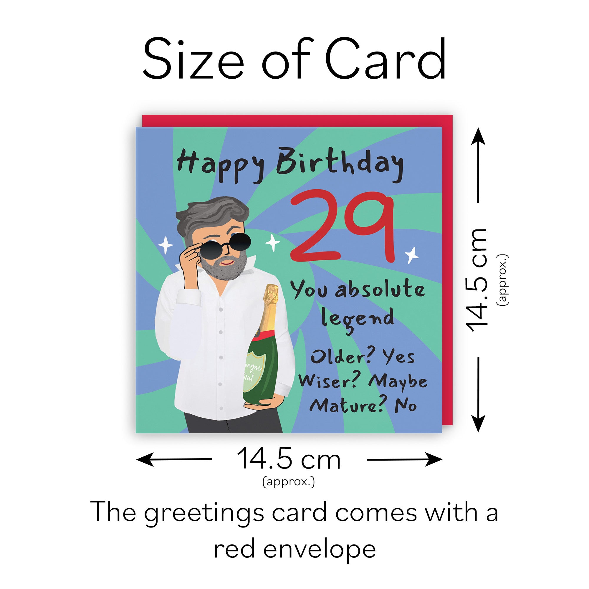 Men's 29th Birthday Card Cool Dude Laugh Out Loud - Default Title (GK00033)