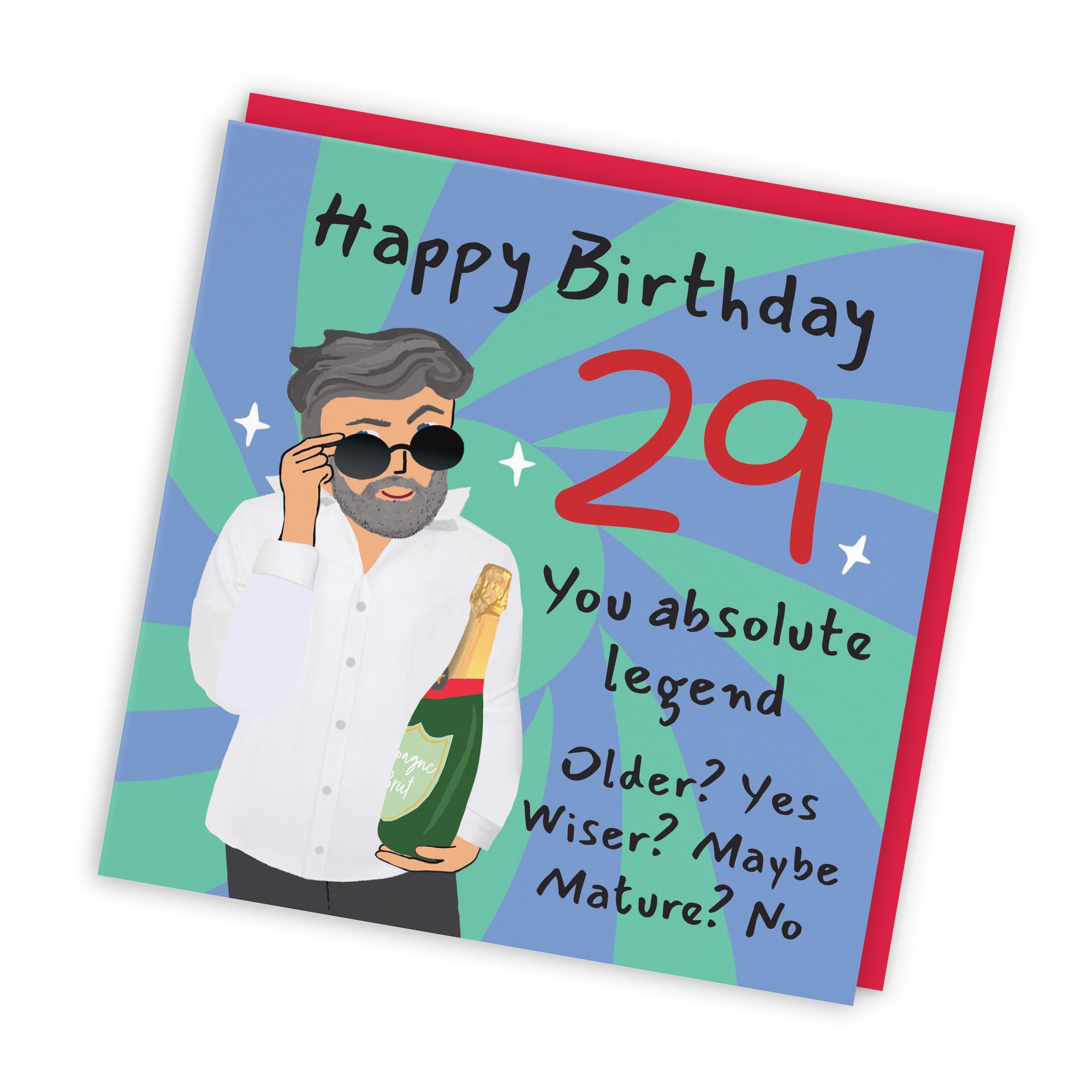 Men's 29th Birthday Card Cool Dude Laugh Out Loud - Default Title (GK00033)