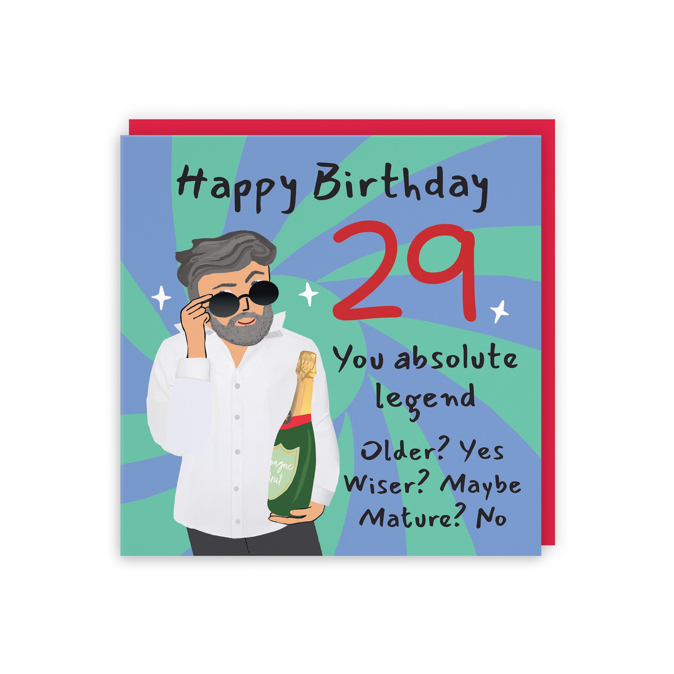 Men's 29th Birthday Card Cool Dude Laugh Out Loud - Default Title (GK00033)