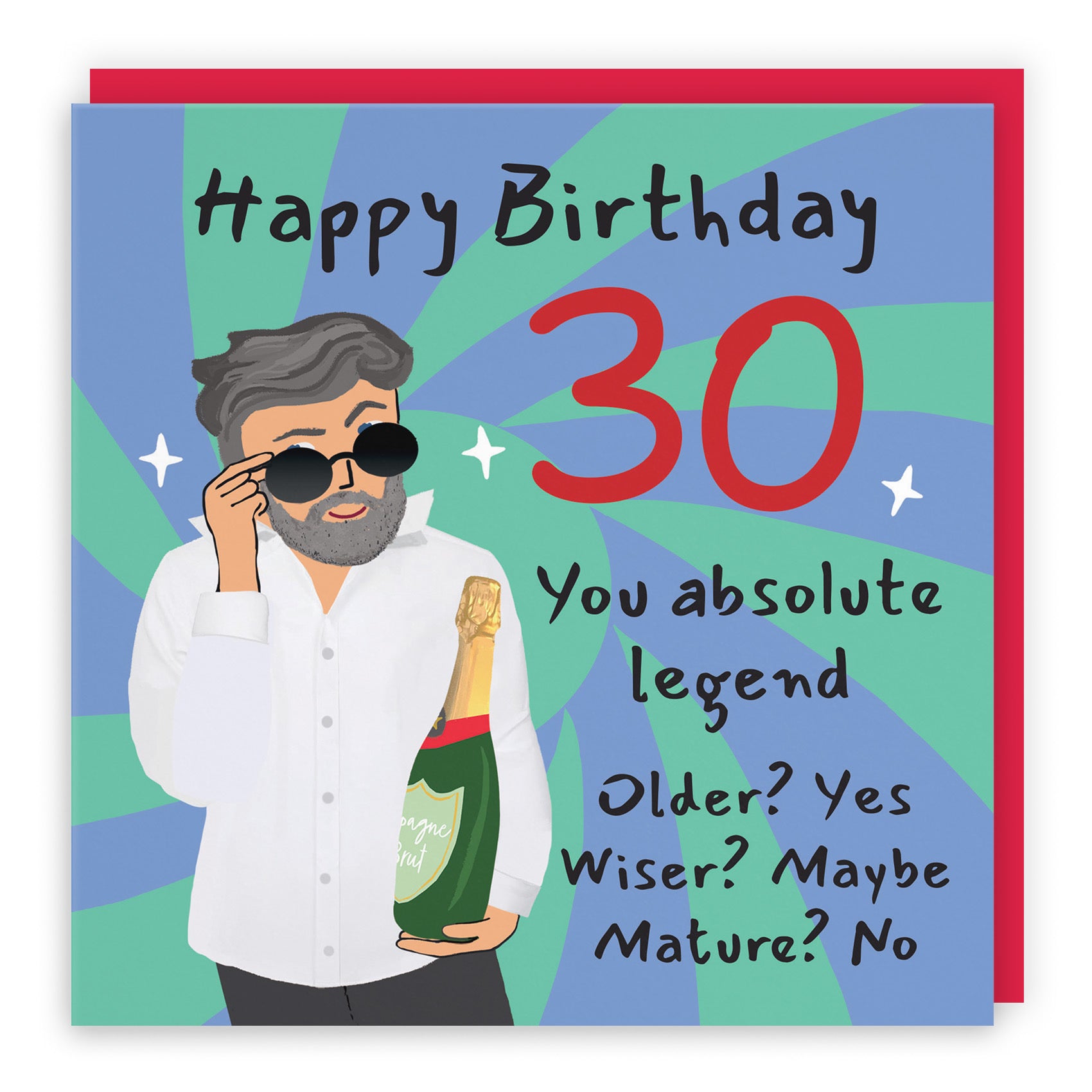 Men's 30th Birthday Card Cool Dude Laugh Out Loud - Default Title (GK00034)