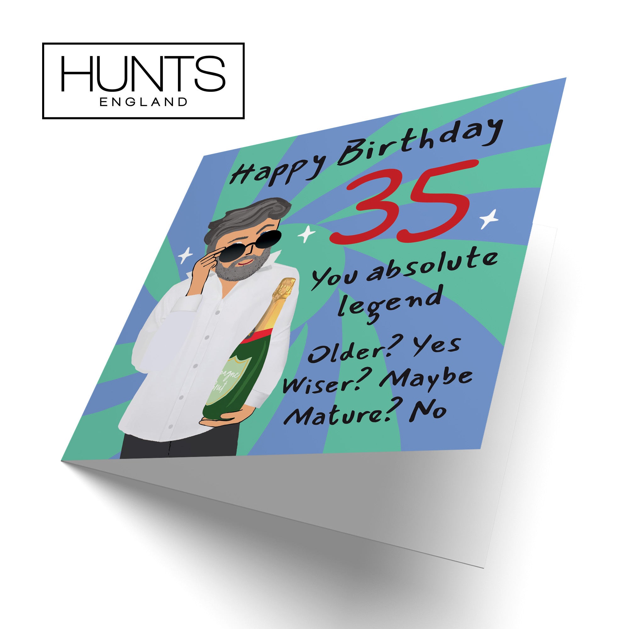 Men's 35th Birthday Card Cool Dude Laugh Out Loud - Default Title (GK00035)
