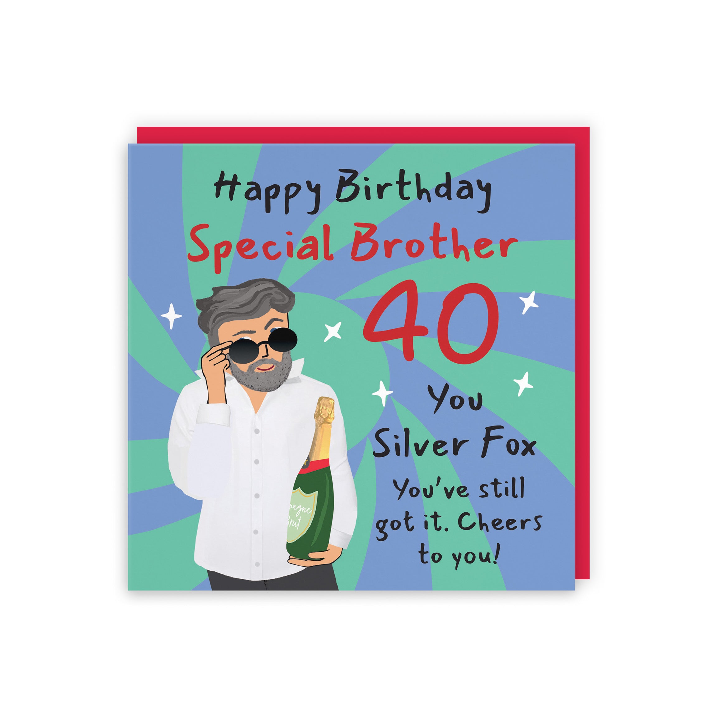 40th Brother Birthday Card Cool Dude Laugh Out Loud - Default Title (GK00052)