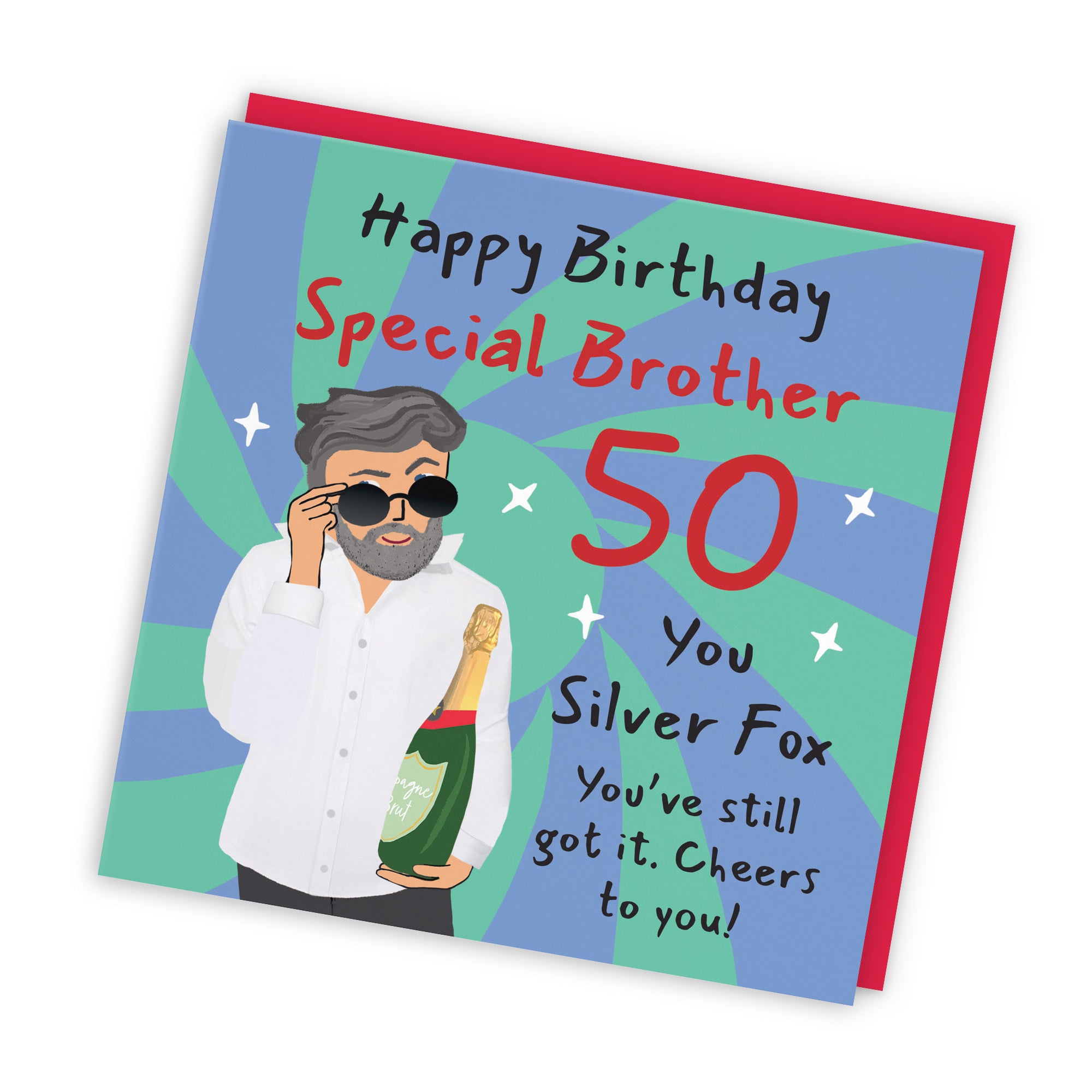 50th Brother Birthday Card Cool Dude Laugh Out Loud - Default Title (GK00053)