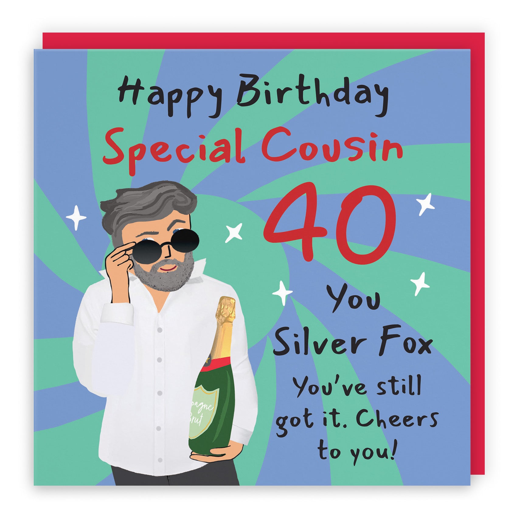 Male 40th Cousin Birthday Card Cool Dude Laugh Out Loud - Default Title (GK00068)