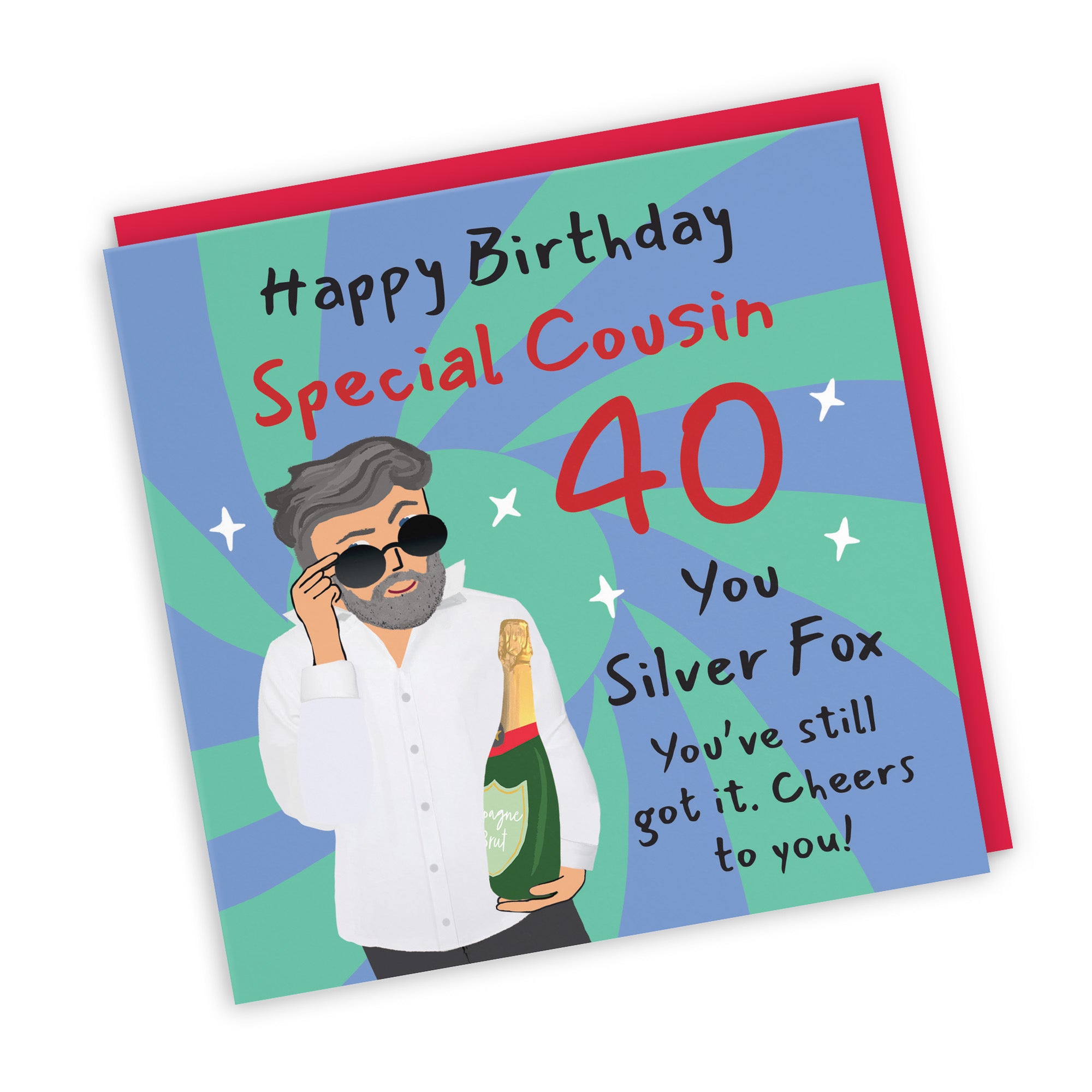 Male 40th Cousin Birthday Card Cool Dude Laugh Out Loud - Default Title (GK00068)