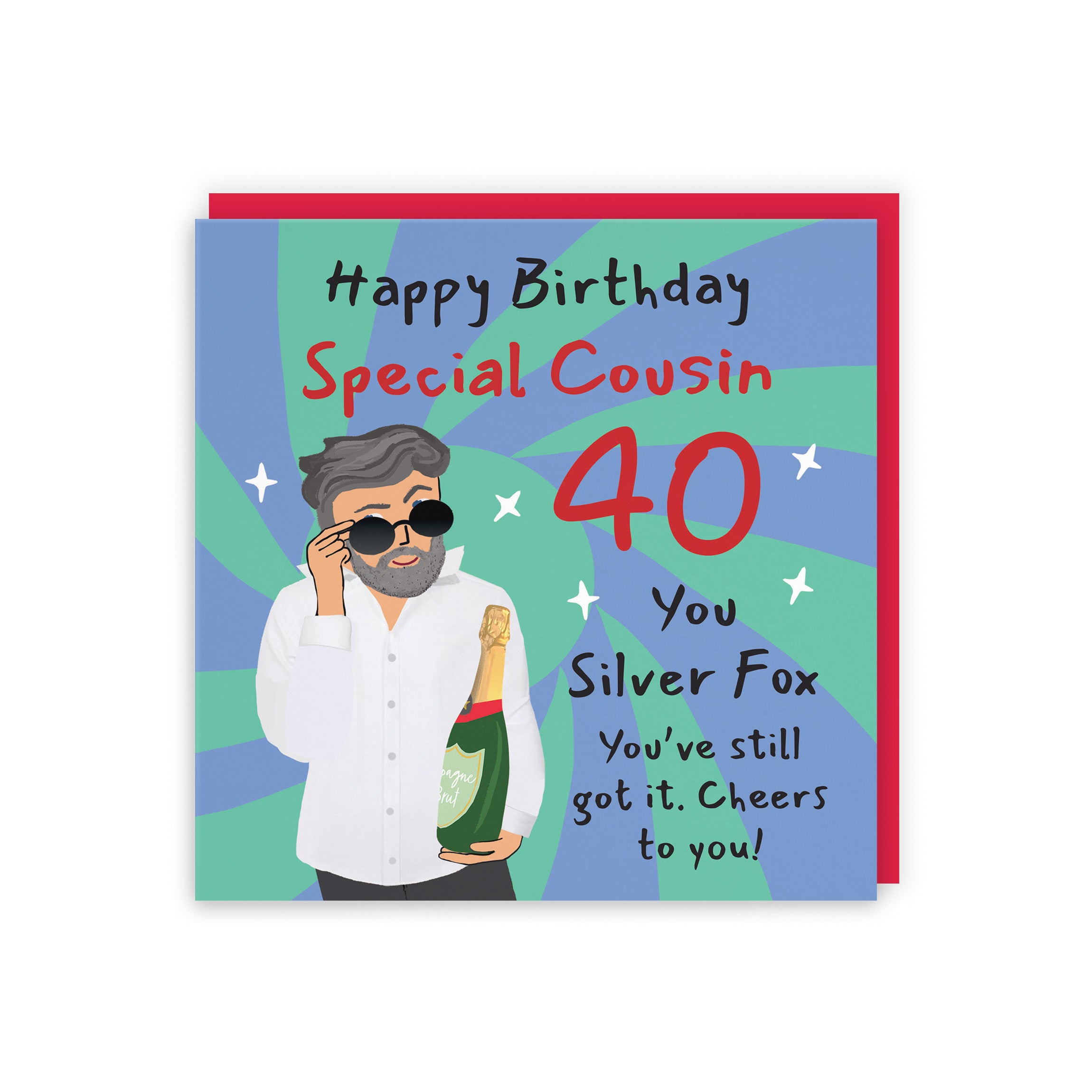 Male 40th Cousin Birthday Card Cool Dude Laugh Out Loud - Default Title (GK00068)