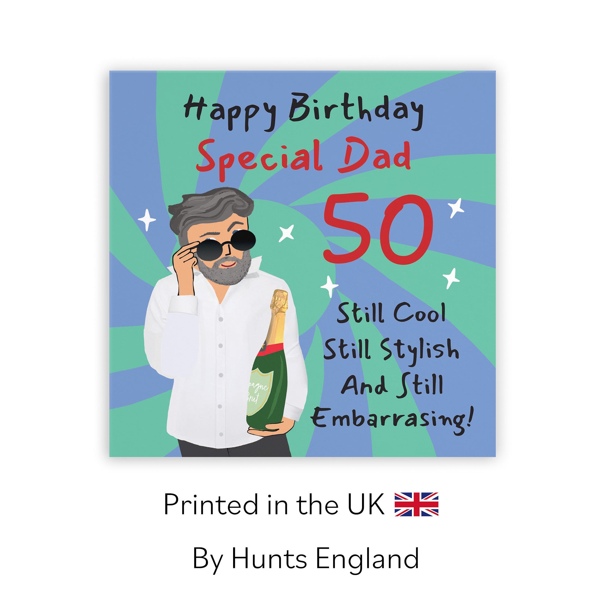 50th Dad Birthday Card Cool Dude Laugh Out Loud - Default Title (GK00072)
