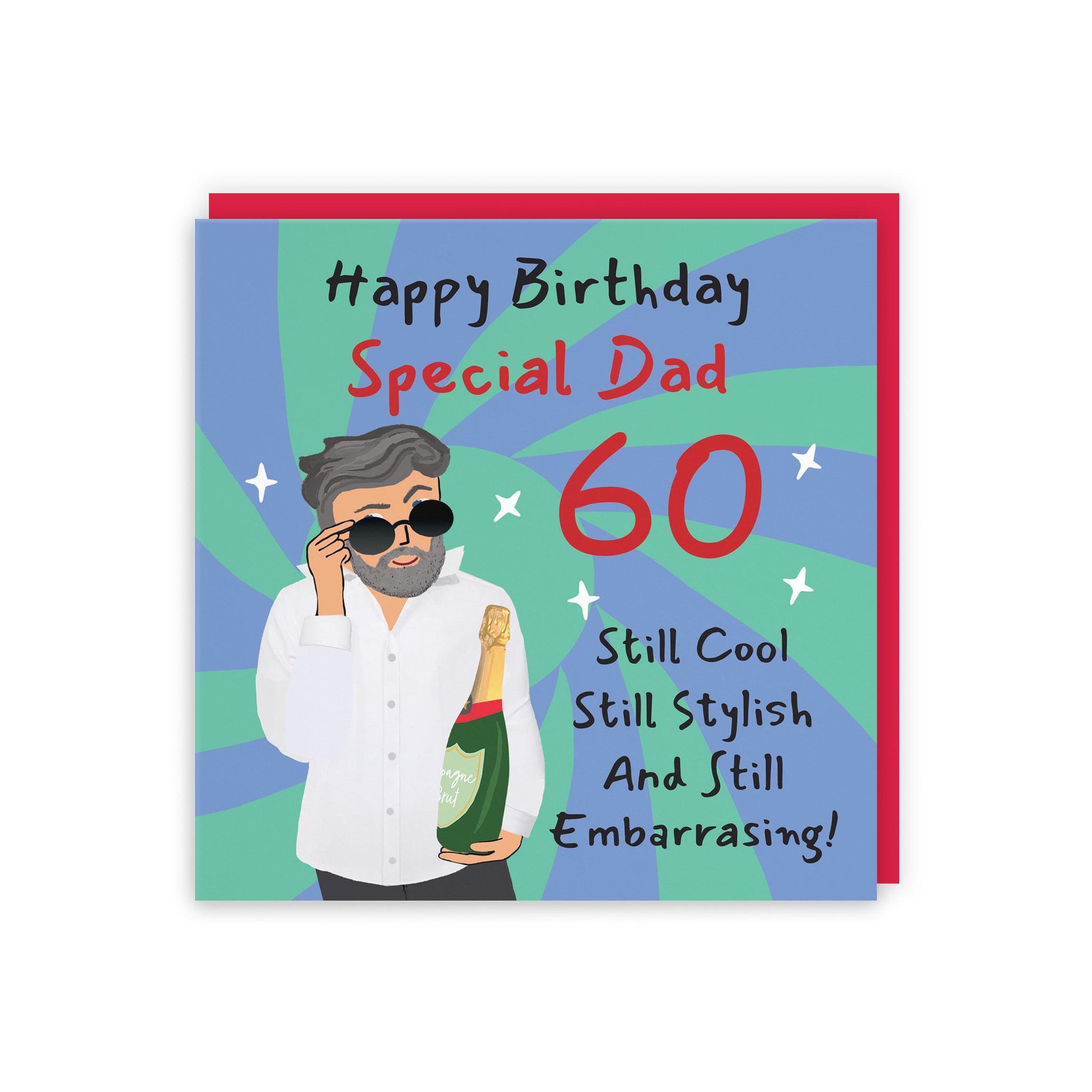 60th Dad Birthday Card Cool Dude Laugh Out Loud - Default Title (GK00073)