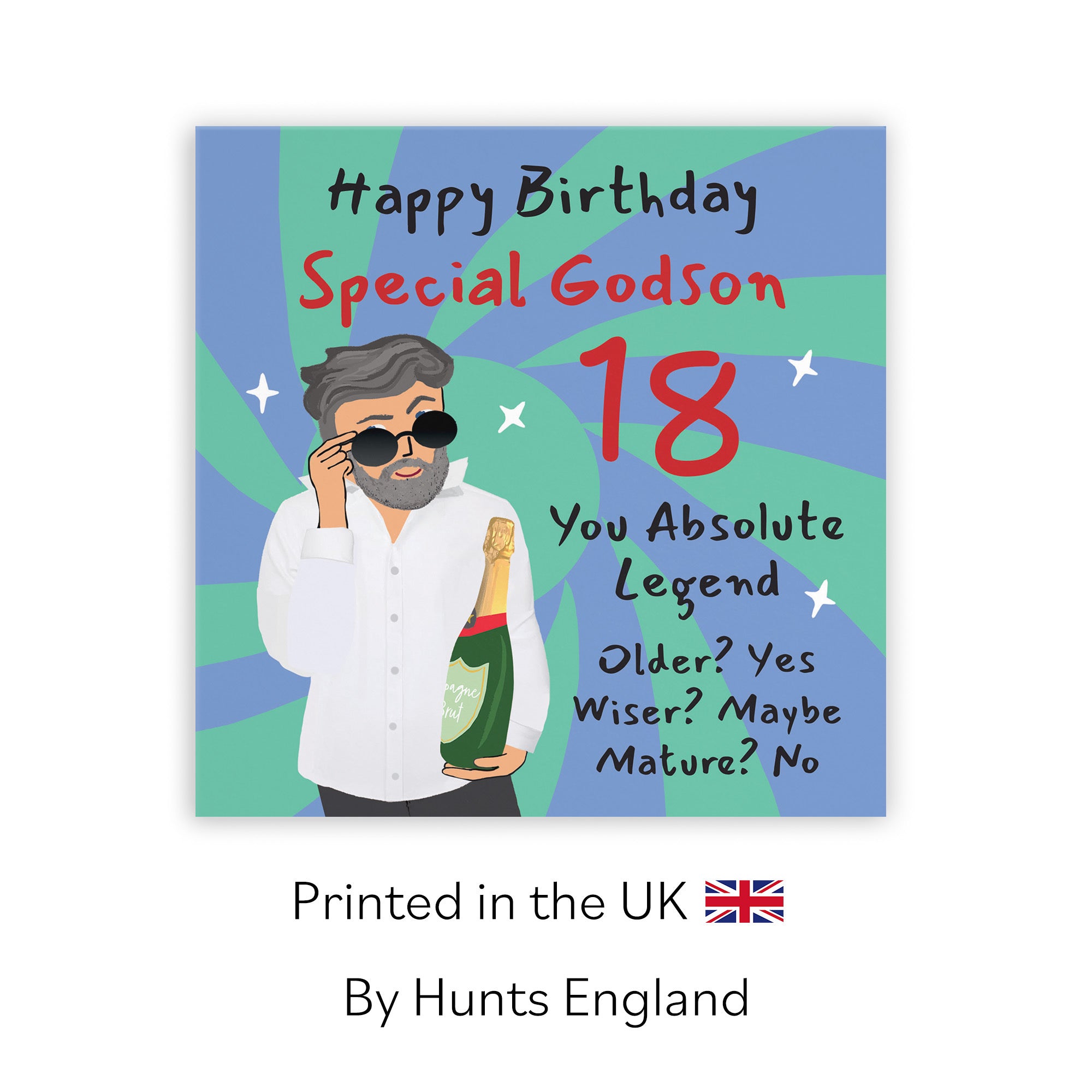 18th Godson Birthday Card Cool Dude Laugh Out Loud - Default Title (GK00086)