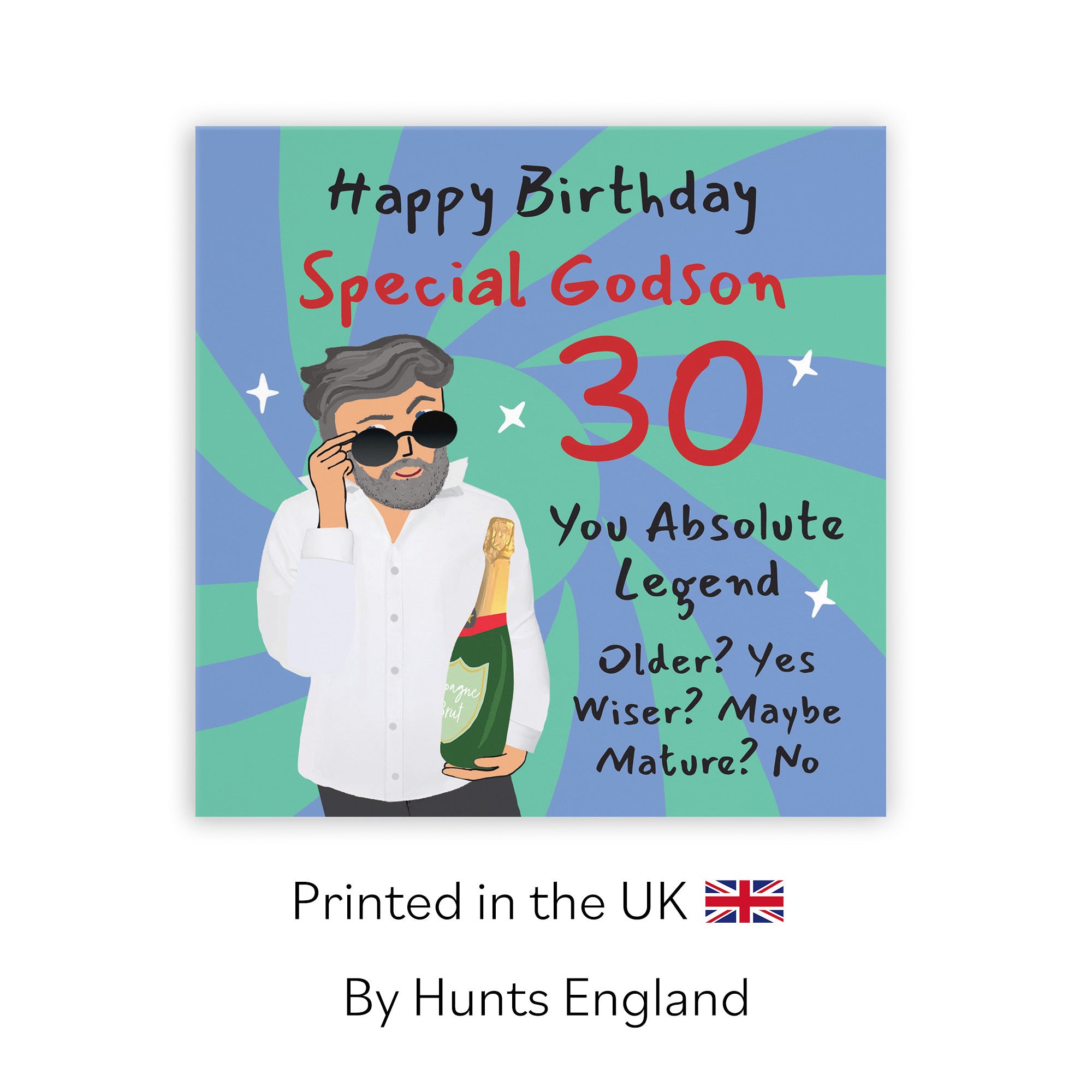 30th Godson Birthday Card Cool Dude Laugh Out Loud - Default Title (GK00091)
