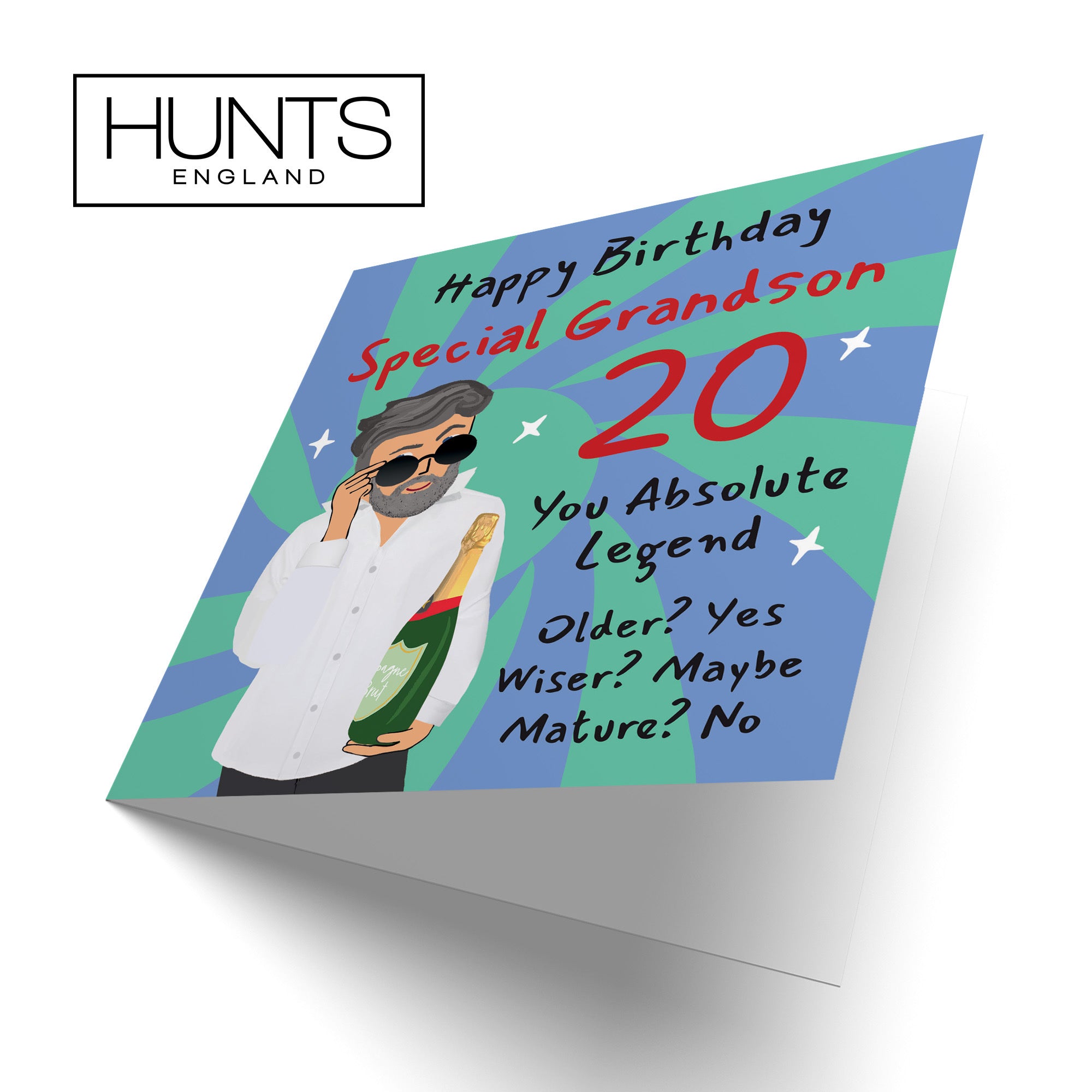 20th Grandson Birthday Card Cool Dude Laugh Out Loud - Default Title (GK00099)