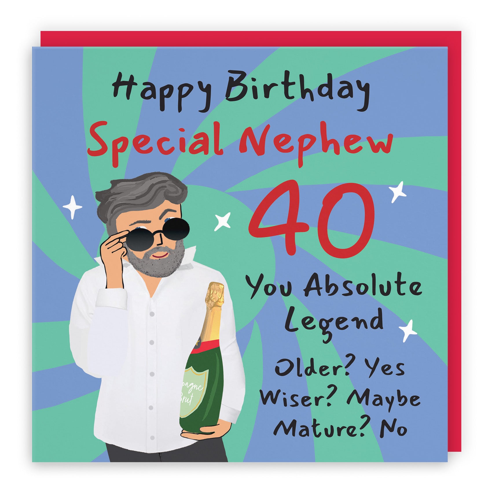 40th Nephew Birthday Card Cool Dude Laugh Out Loud - Default Title (GK00117)