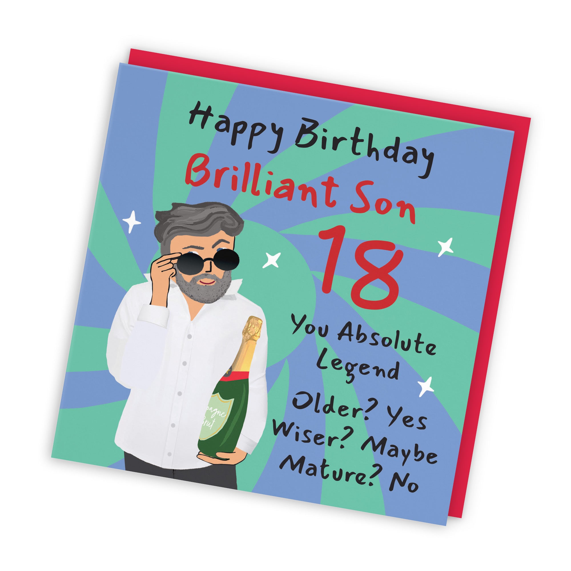 18th Son Birthday Card Cool Dude Laugh Out Loud - Default Title (GK00121)