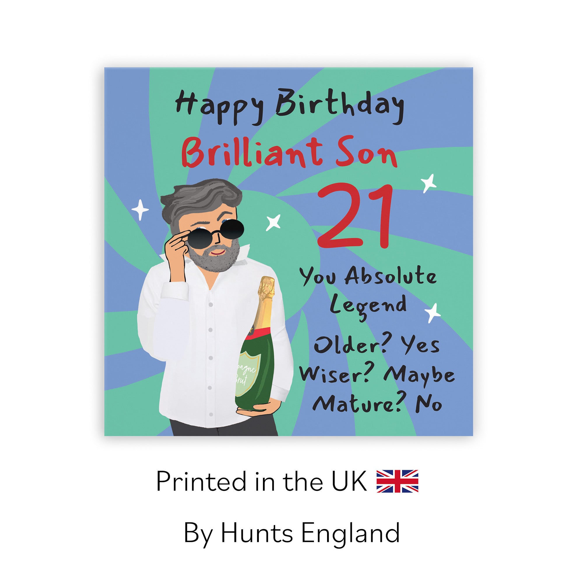 21st Son Birthday Card Cool Dude Laugh Out Loud - Default Title (GK00124)