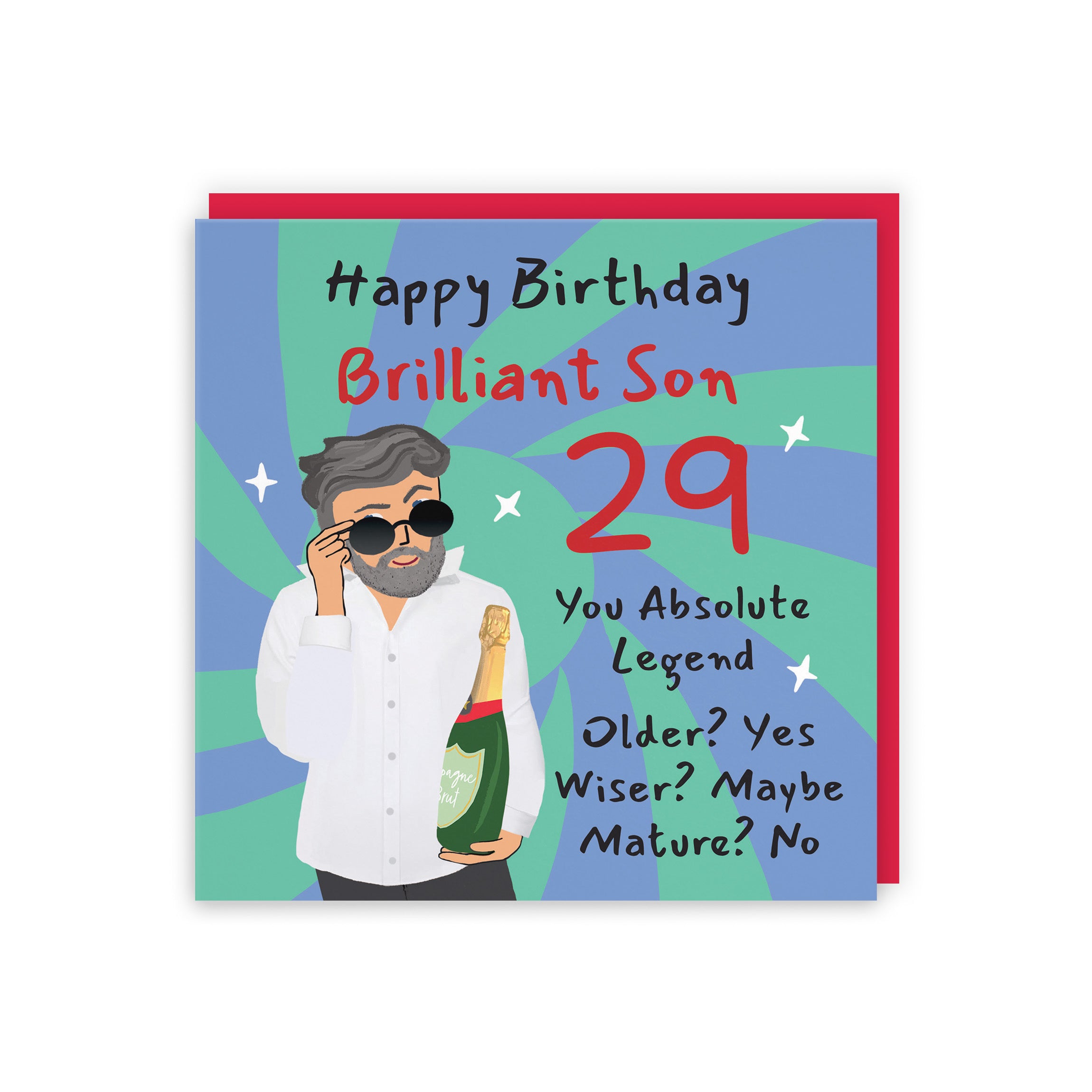 29th Son Birthday Card Cool Dude Laugh Out Loud - Default Title (GK00126)