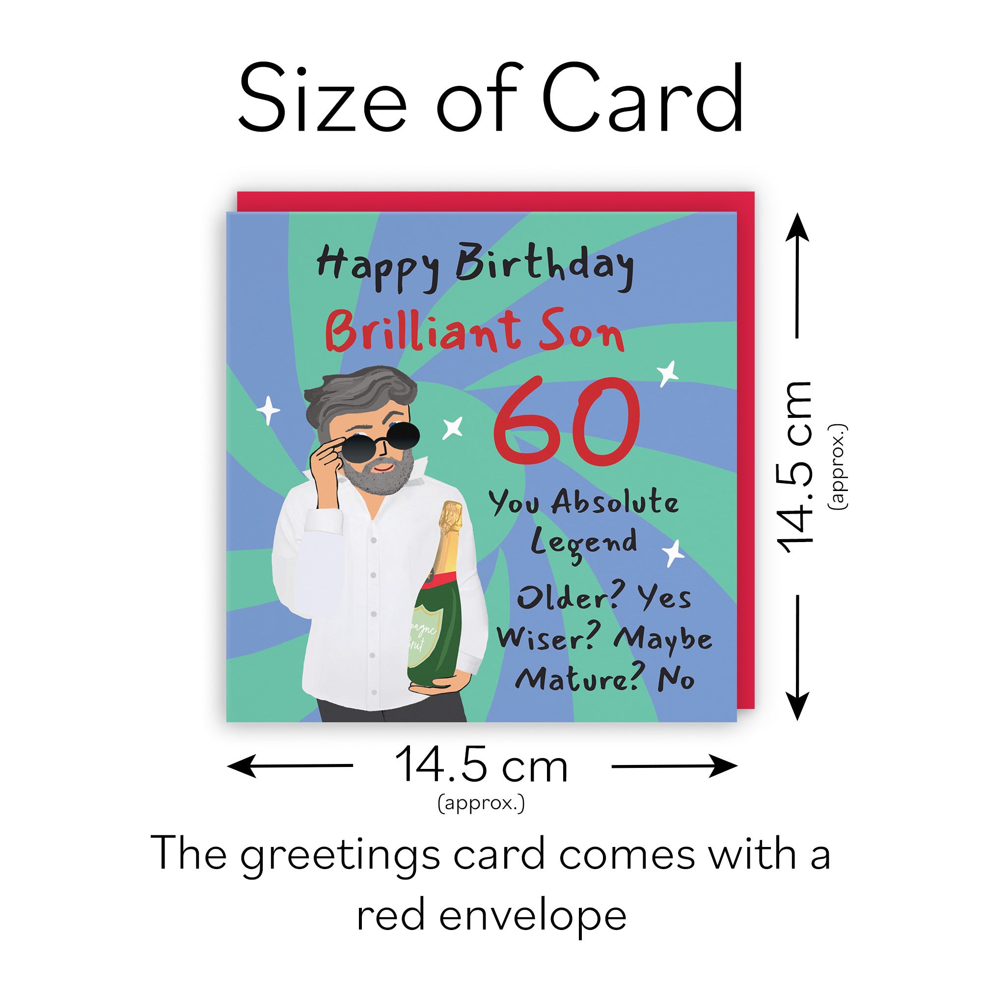 60th Son Birthday Card Cool Dude Laugh Out Loud - Default Title (GK00132)
