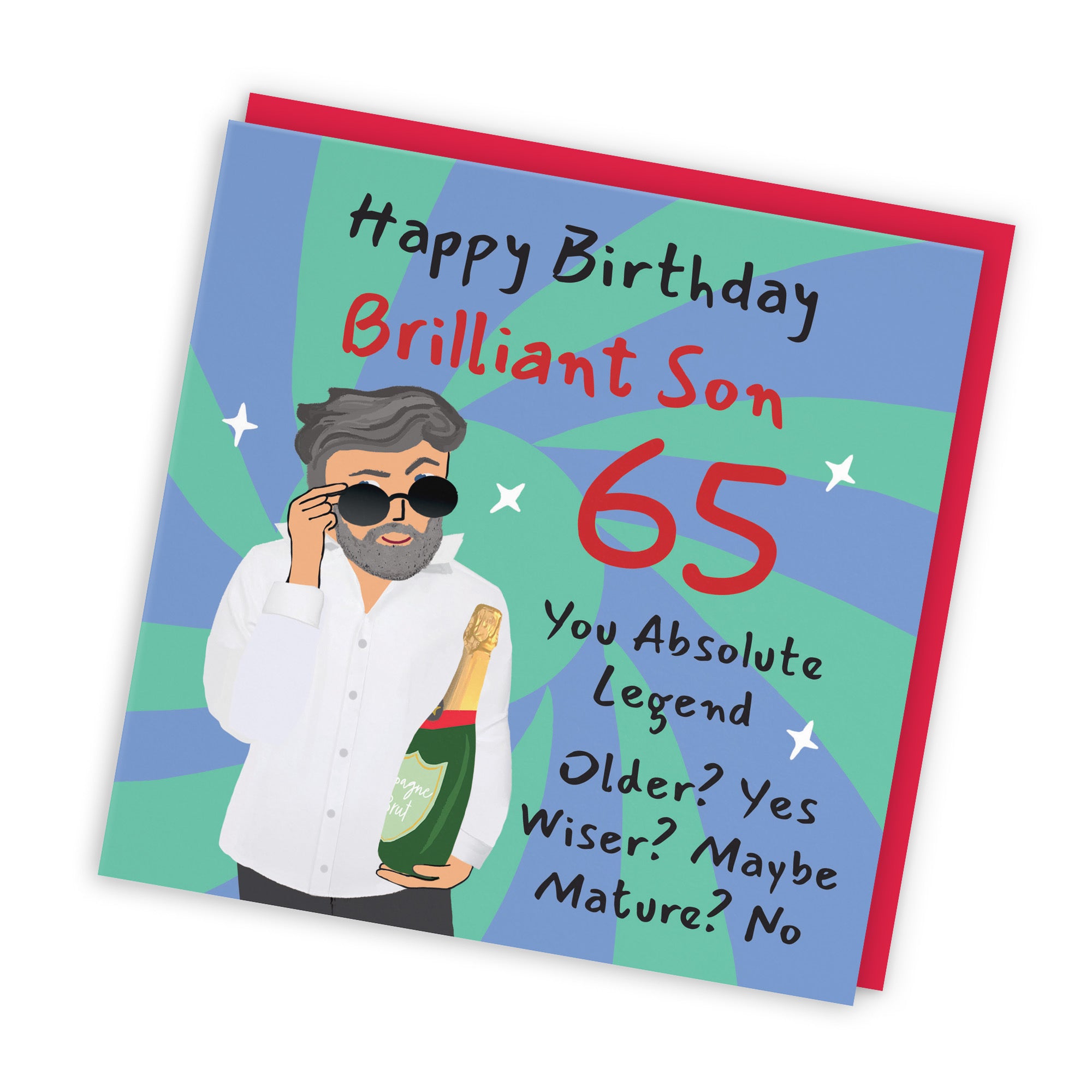 65th Son Birthday Card Cool Dude Laugh Out Loud - Default Title (GK00133)
