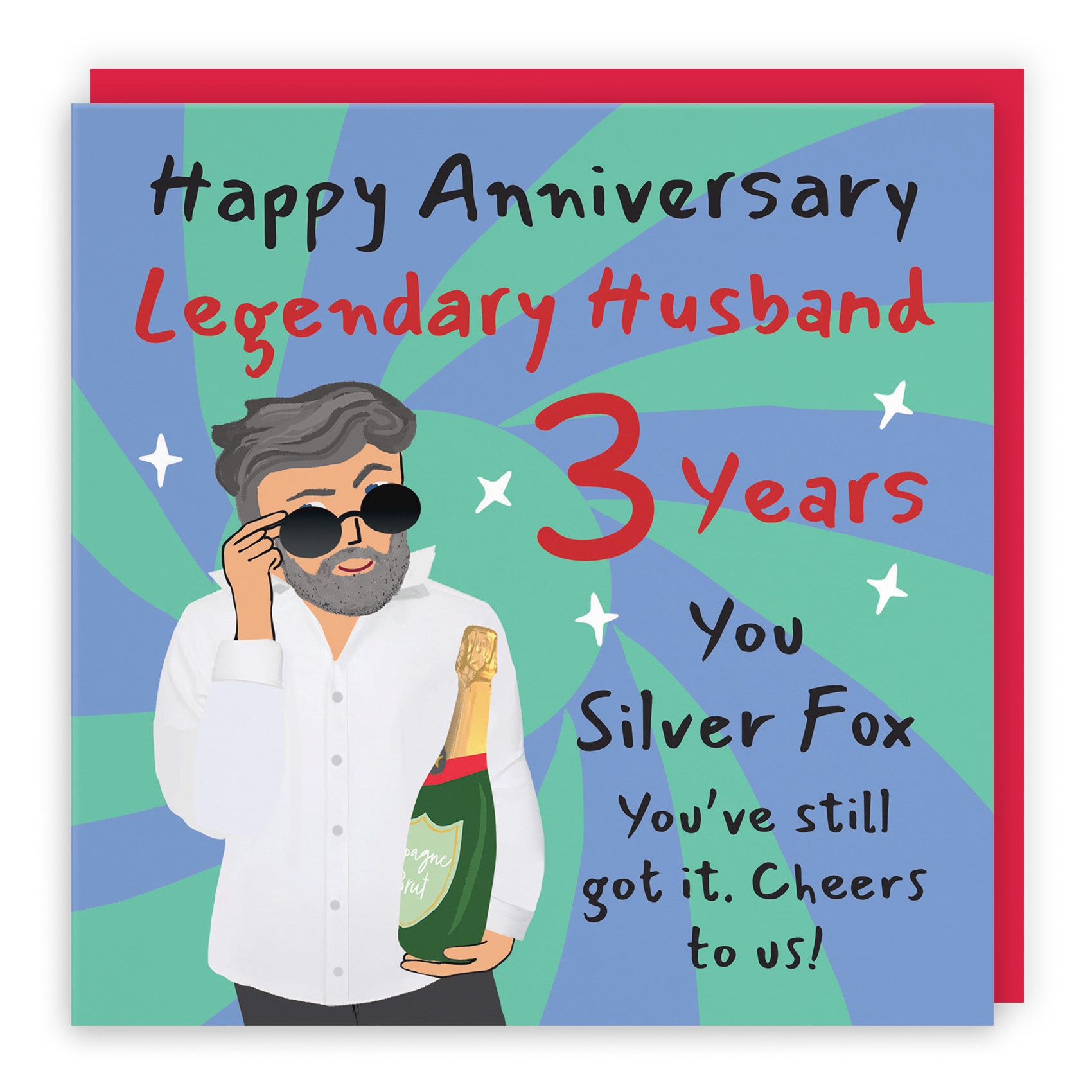 3rd Husband Anniversary Card Cool Dude Laugh Out Loud - Default Title (GK00155)