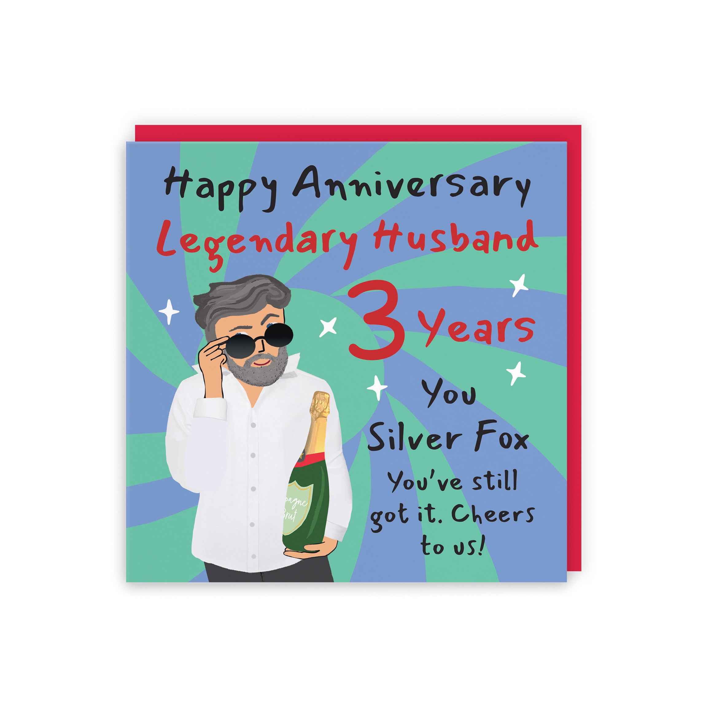 3rd Husband Anniversary Card Cool Dude Laugh Out Loud - Default Title (GK00155)