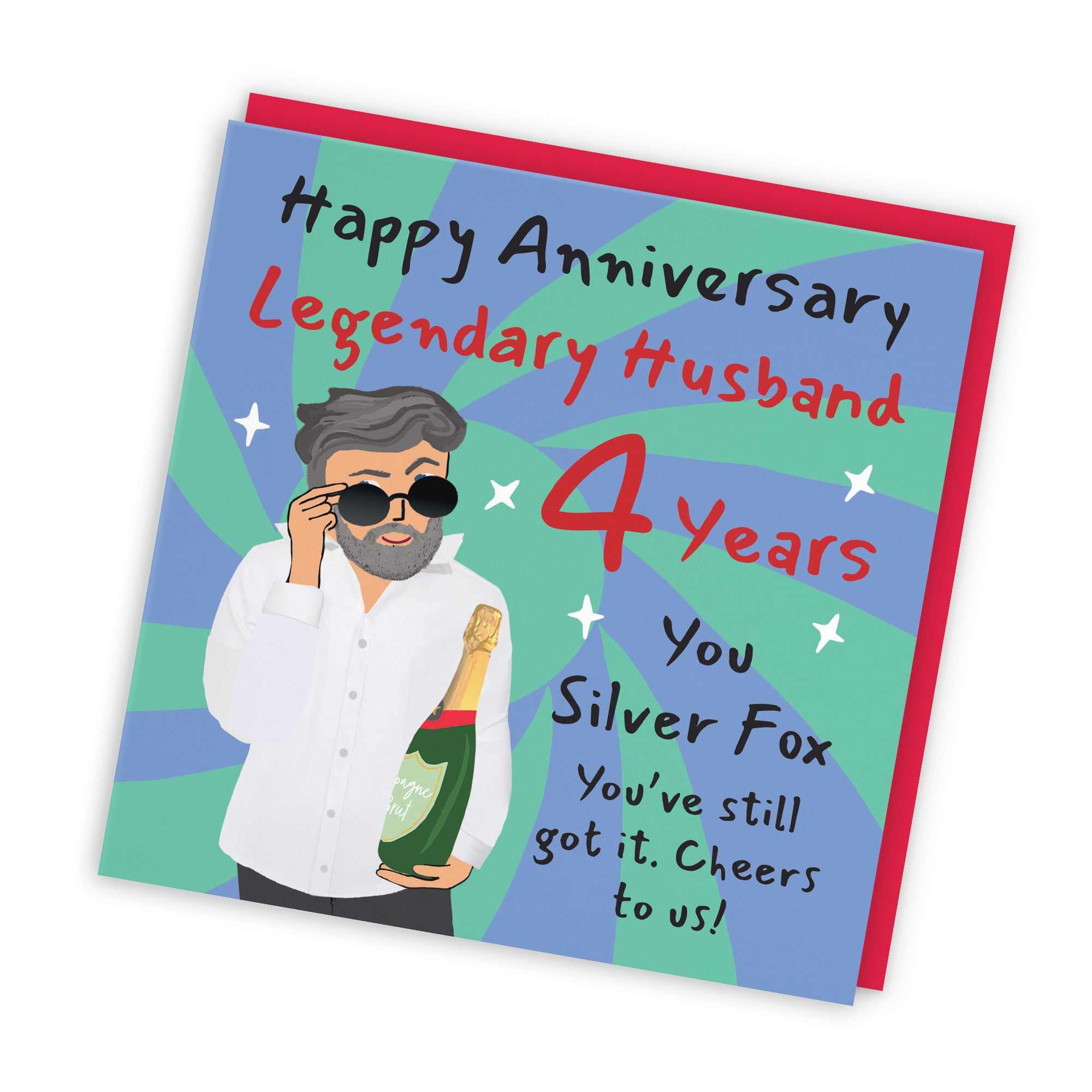 4th Husband Anniversary Card Cool Dude Laugh Out Loud - Default Title (GK00156)