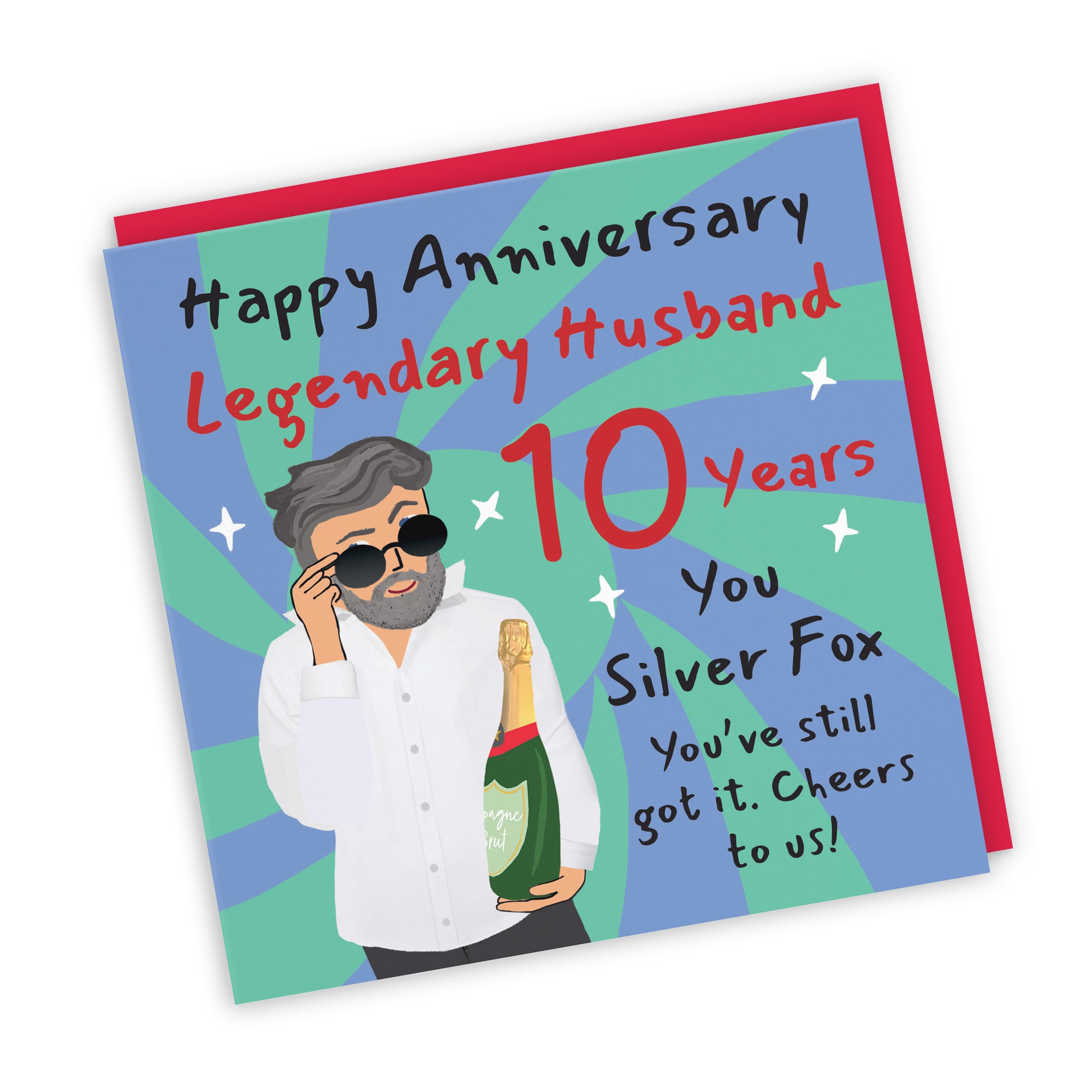 10th Husband Anniversary Card Cool Dude Laugh Out Loud - Default Title (GK00158)