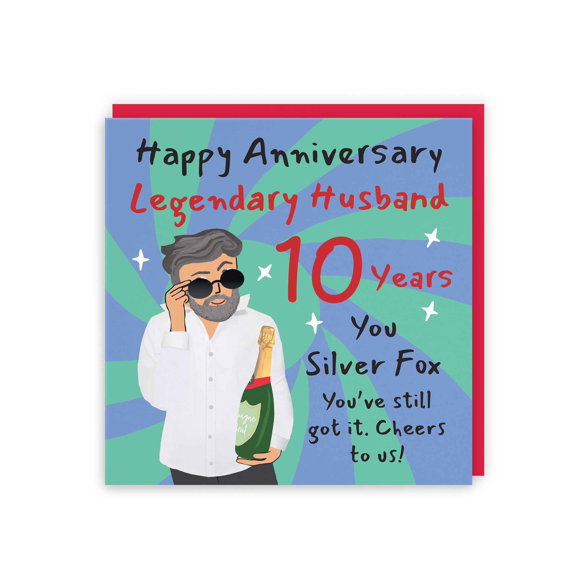 10th Husband Anniversary Card Cool Dude Laugh Out Loud - Default Title (GK00158)