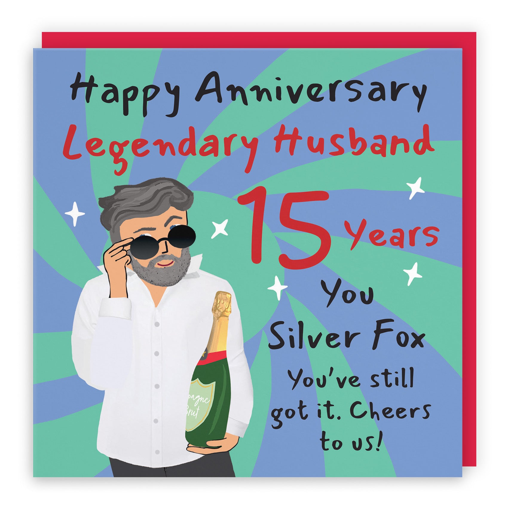 15th Husband Anniversary Card Cool Dude Laugh Out Loud - Default Title (GK00159)