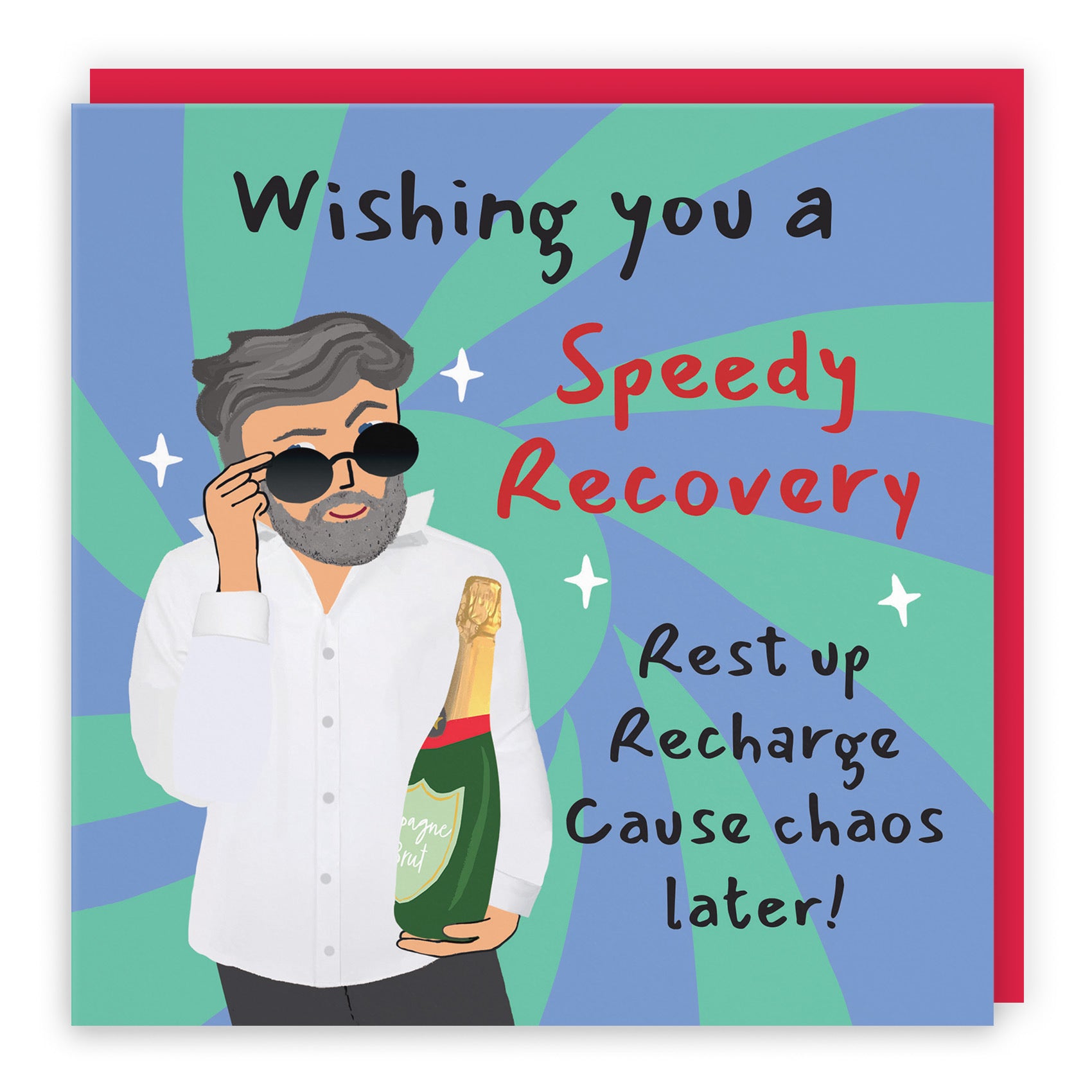 Men's Speedy Recovery Get Well Card Cool Dude Laugh Out Loud - Default Title (GK00162)