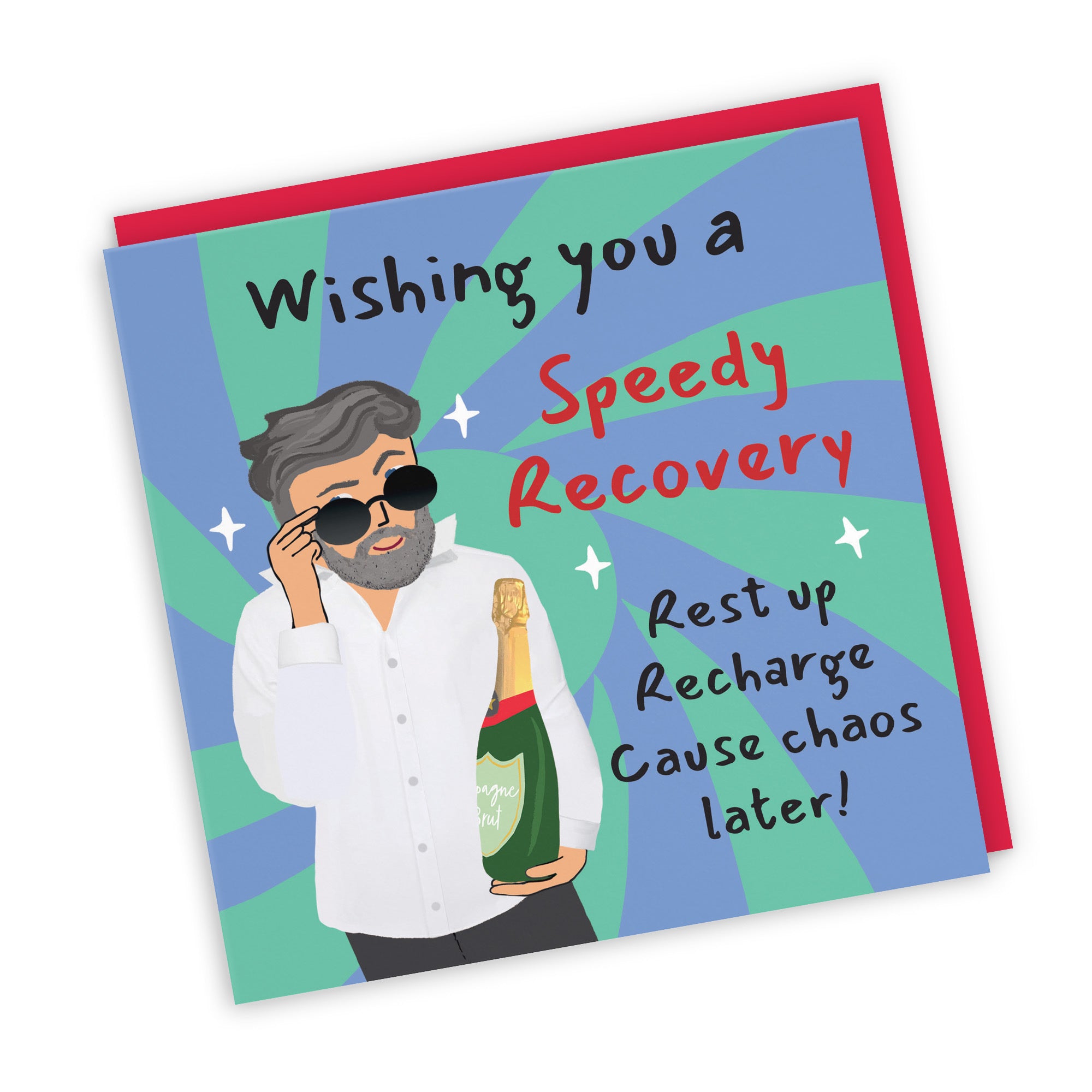 Men's Speedy Recovery Get Well Card Cool Dude Laugh Out Loud - Default Title (GK00162)