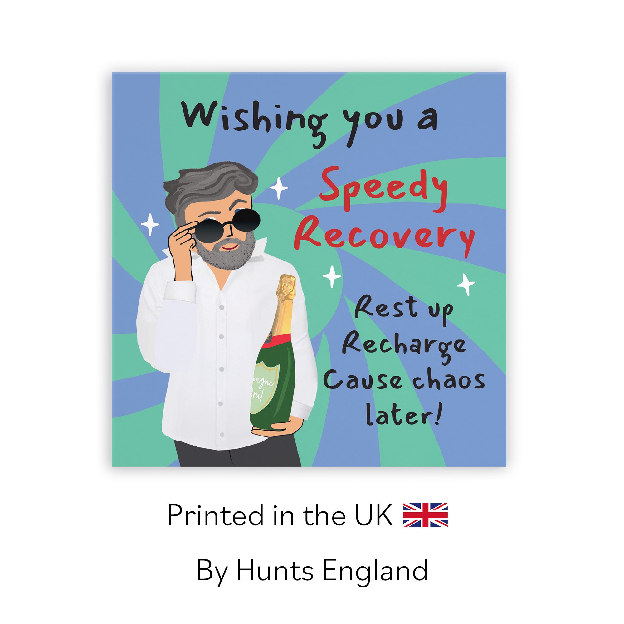 Men's Speedy Recovery Get Well Card Cool Dude Laugh Out Loud - Default Title (GK00162)