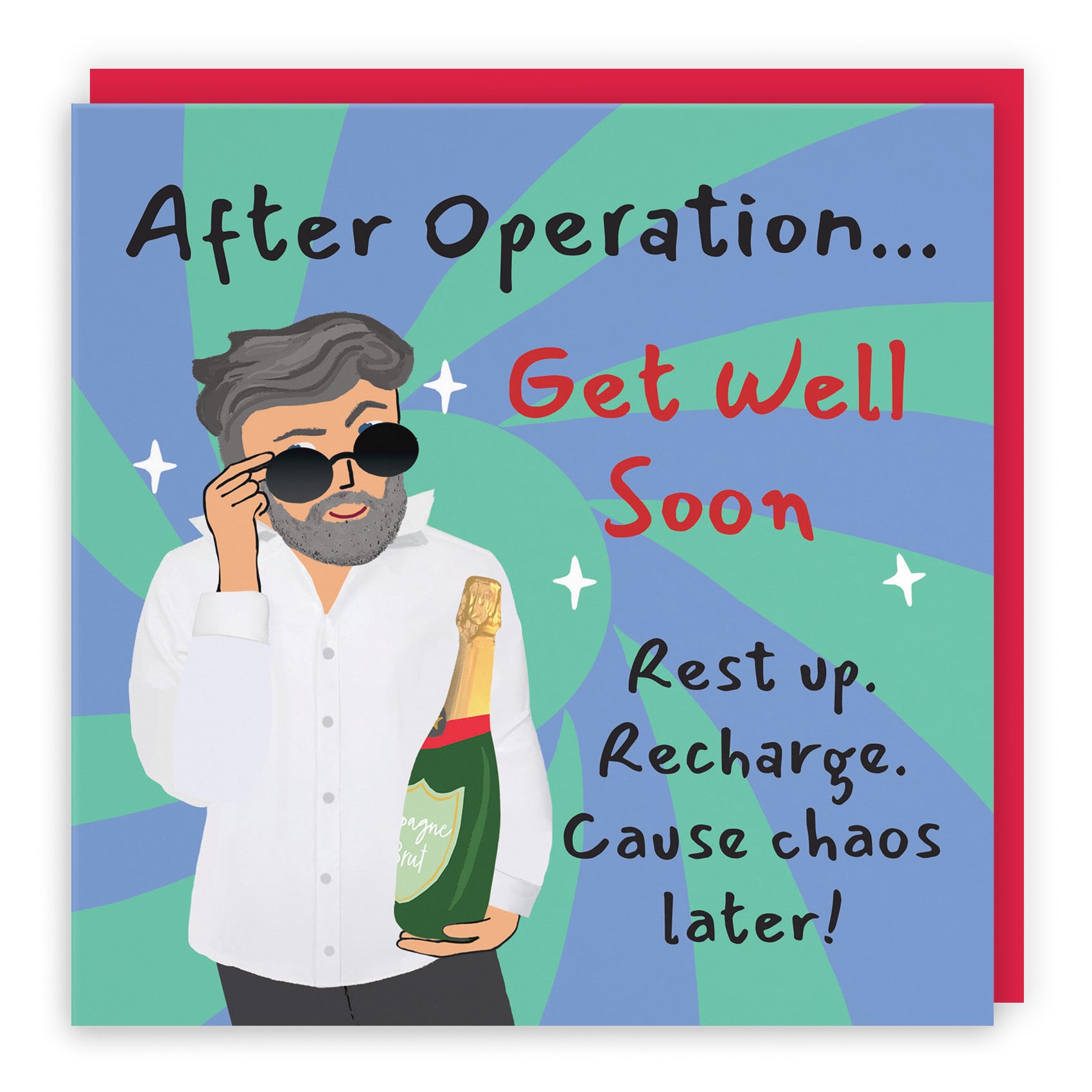 Men's After Operation Get Well Card Cool Dude Laugh Out Loud - Default Title (GK00163)