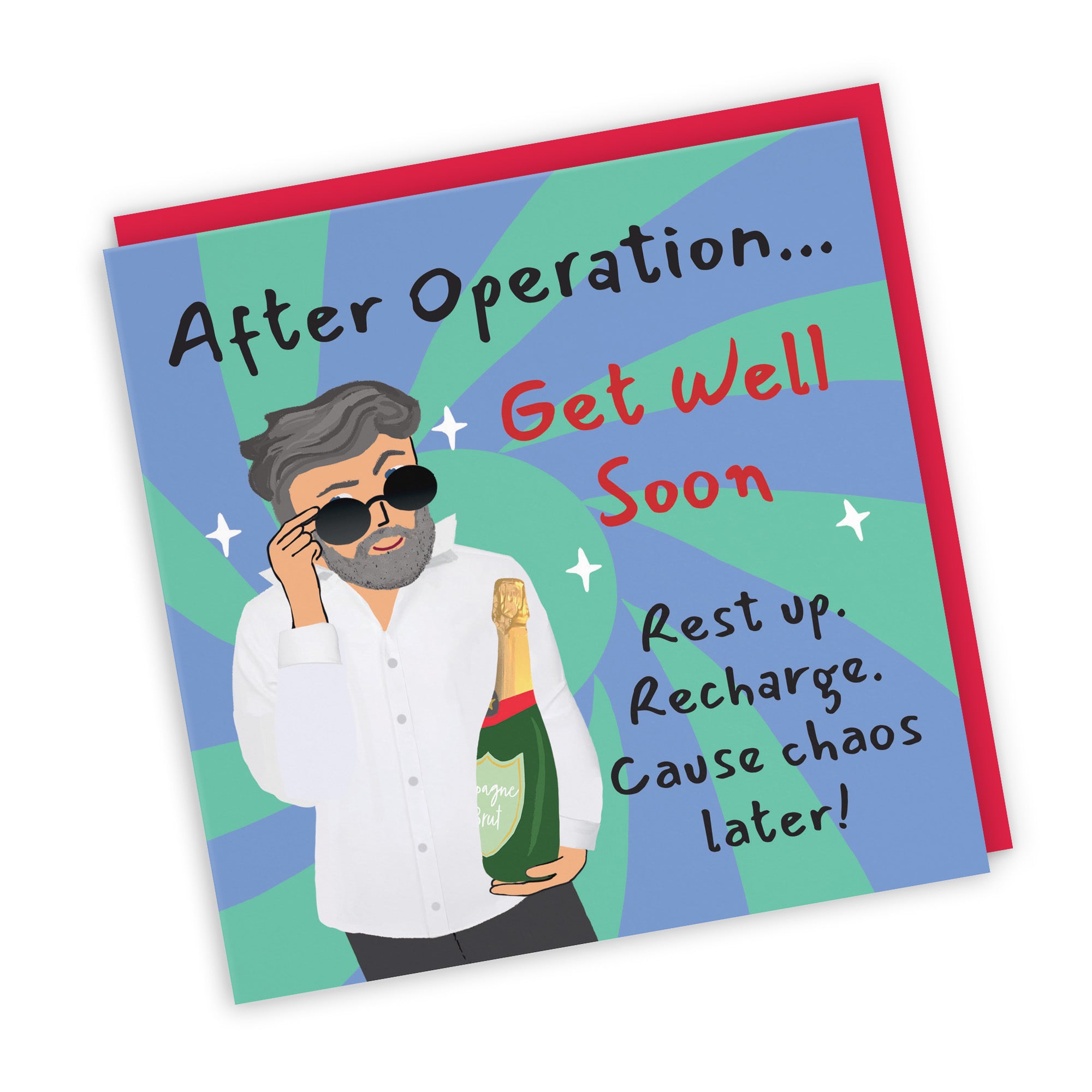 Men's After Operation Get Well Card Cool Dude Laugh Out Loud - Default Title (GK00163)