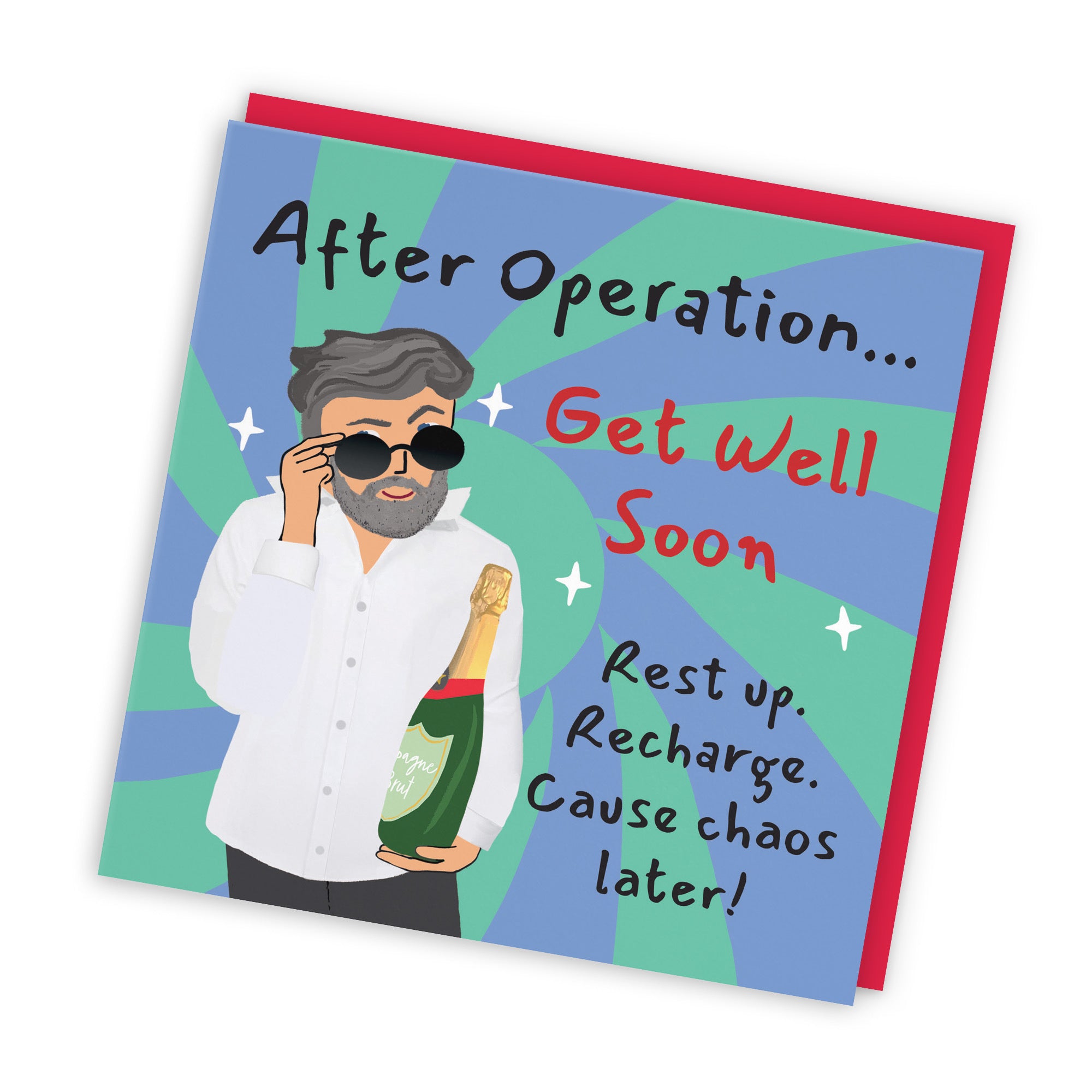 Men's After Operation Get Well Card Cool Dude Laugh Out Loud - Default Title (GK00163)