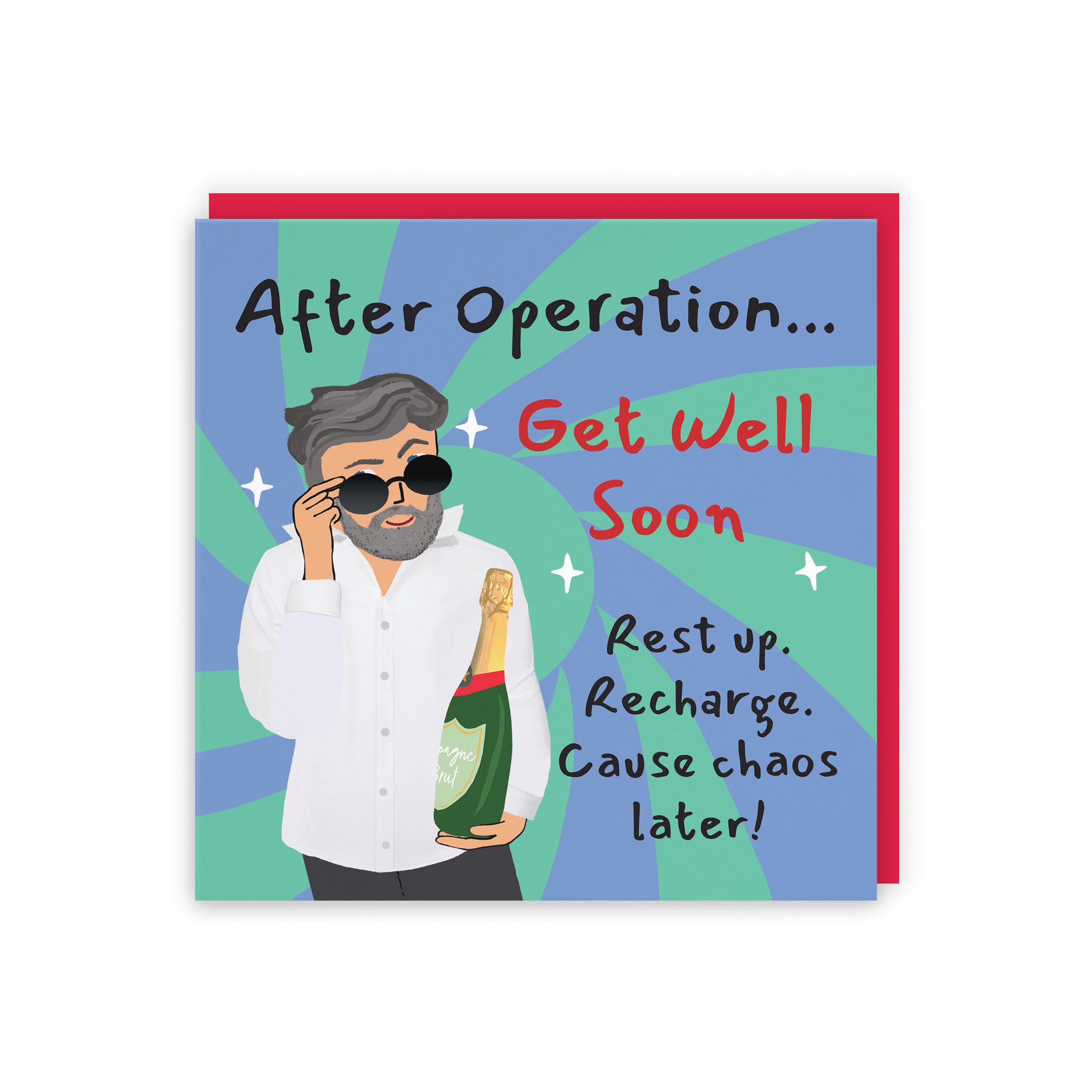 Men's After Operation Get Well Card Cool Dude Laugh Out Loud - Default Title (GK00163)