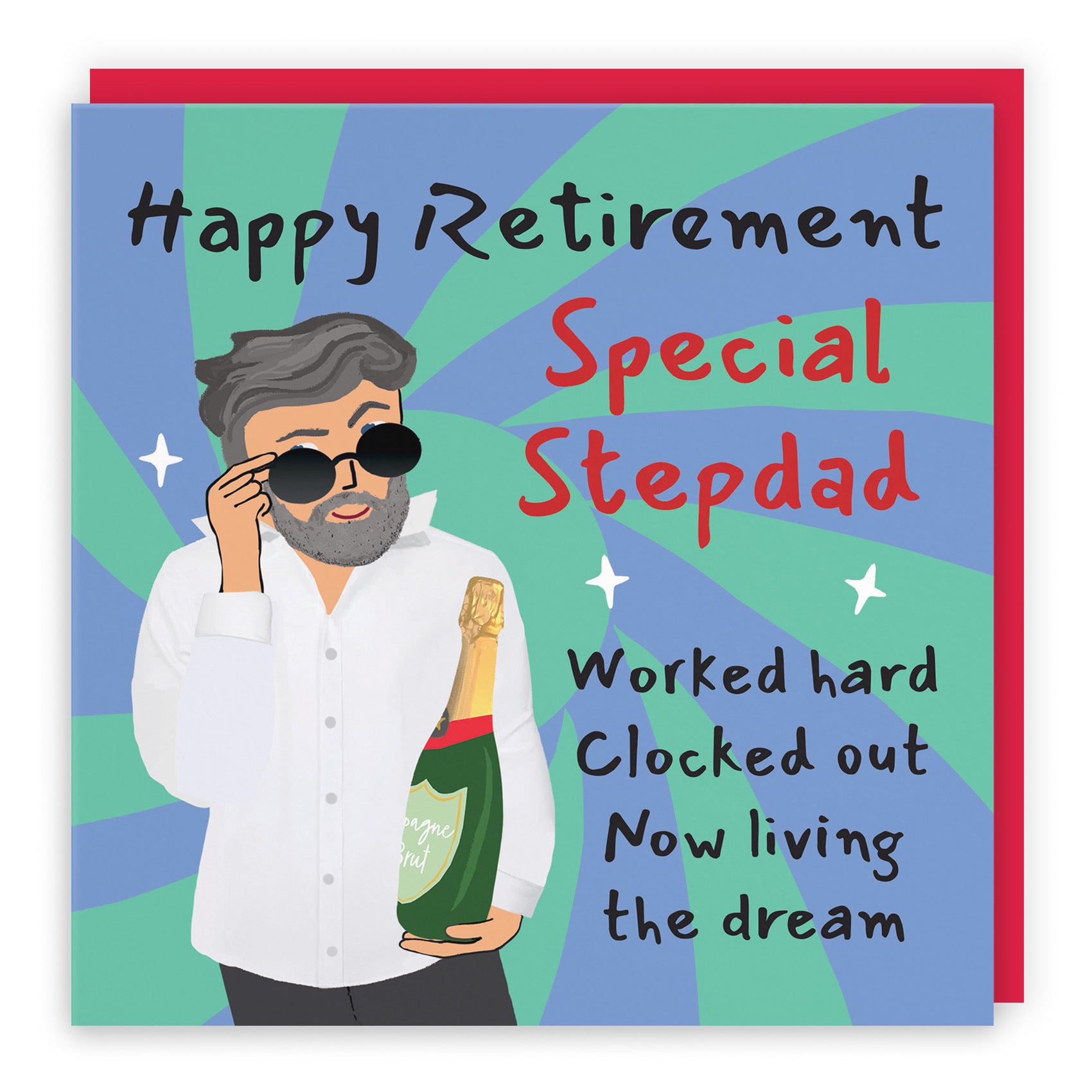 Stepdad Retirement Card Cool Dude Laugh Out Loud - Default Title (GK00185)