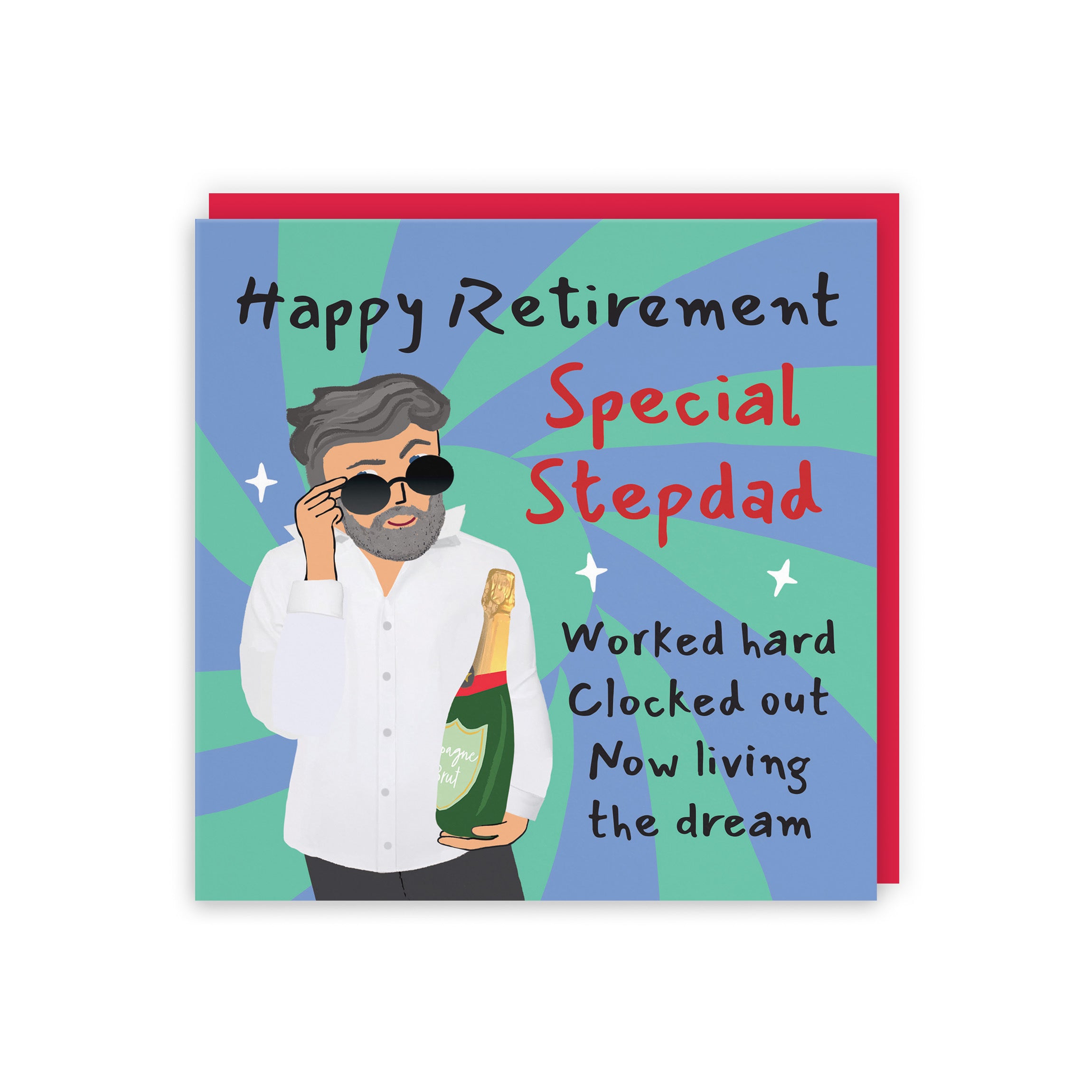 Stepdad Retirement Card Cool Dude Laugh Out Loud - Default Title (GK00185)