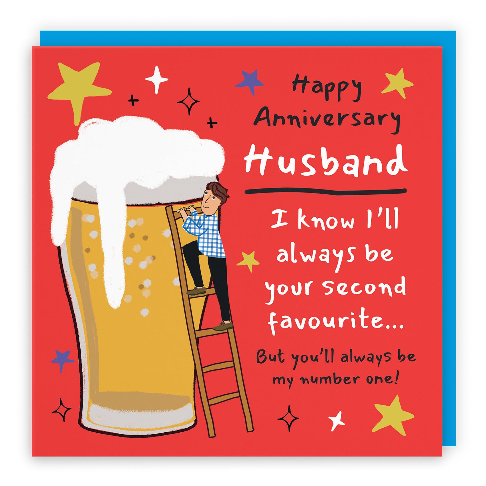 Husband Anniversary Card Big Beer Laugh Out Loud - Default Title (GK00194)