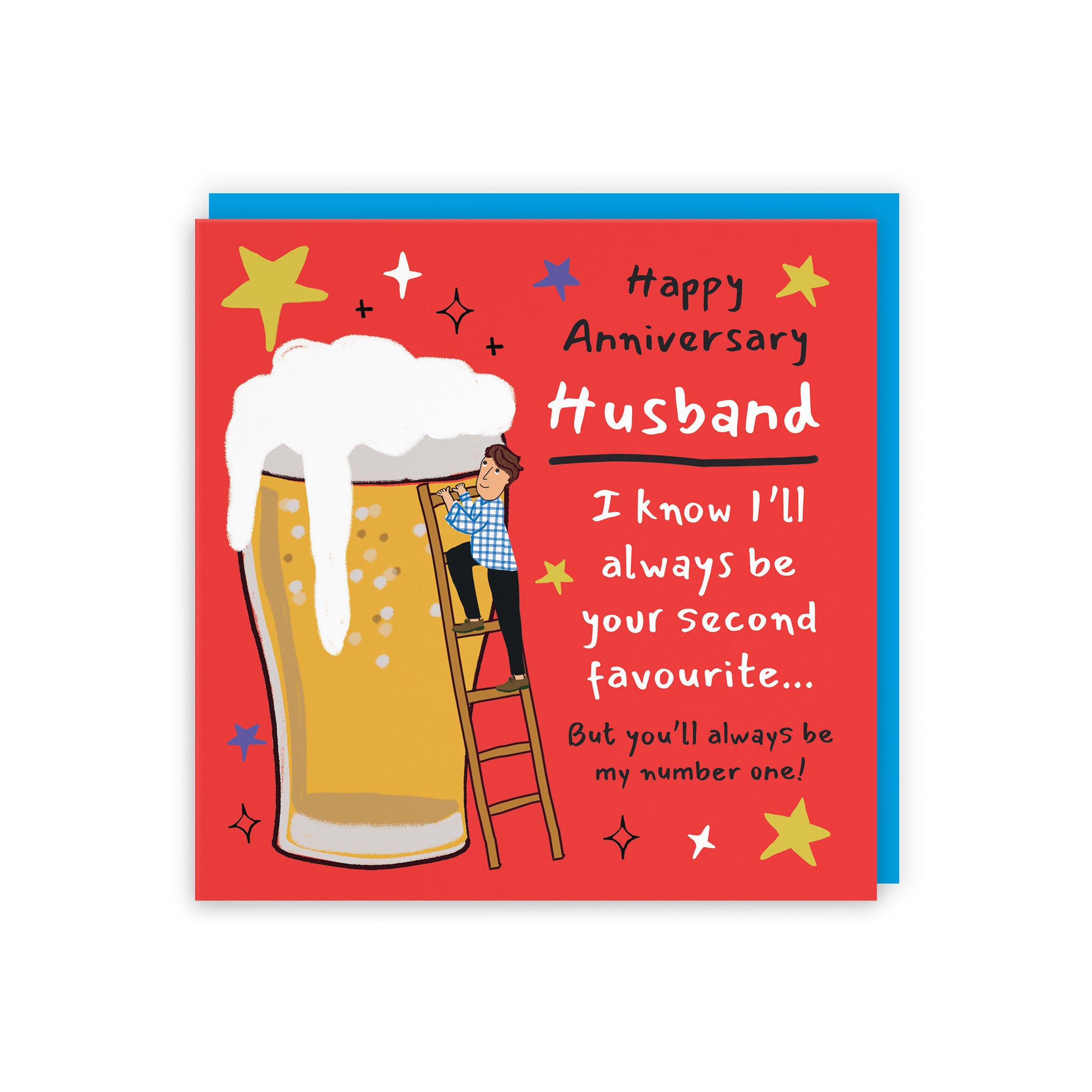Husband Anniversary Card Big Beer Laugh Out Loud - Default Title (GK00194)