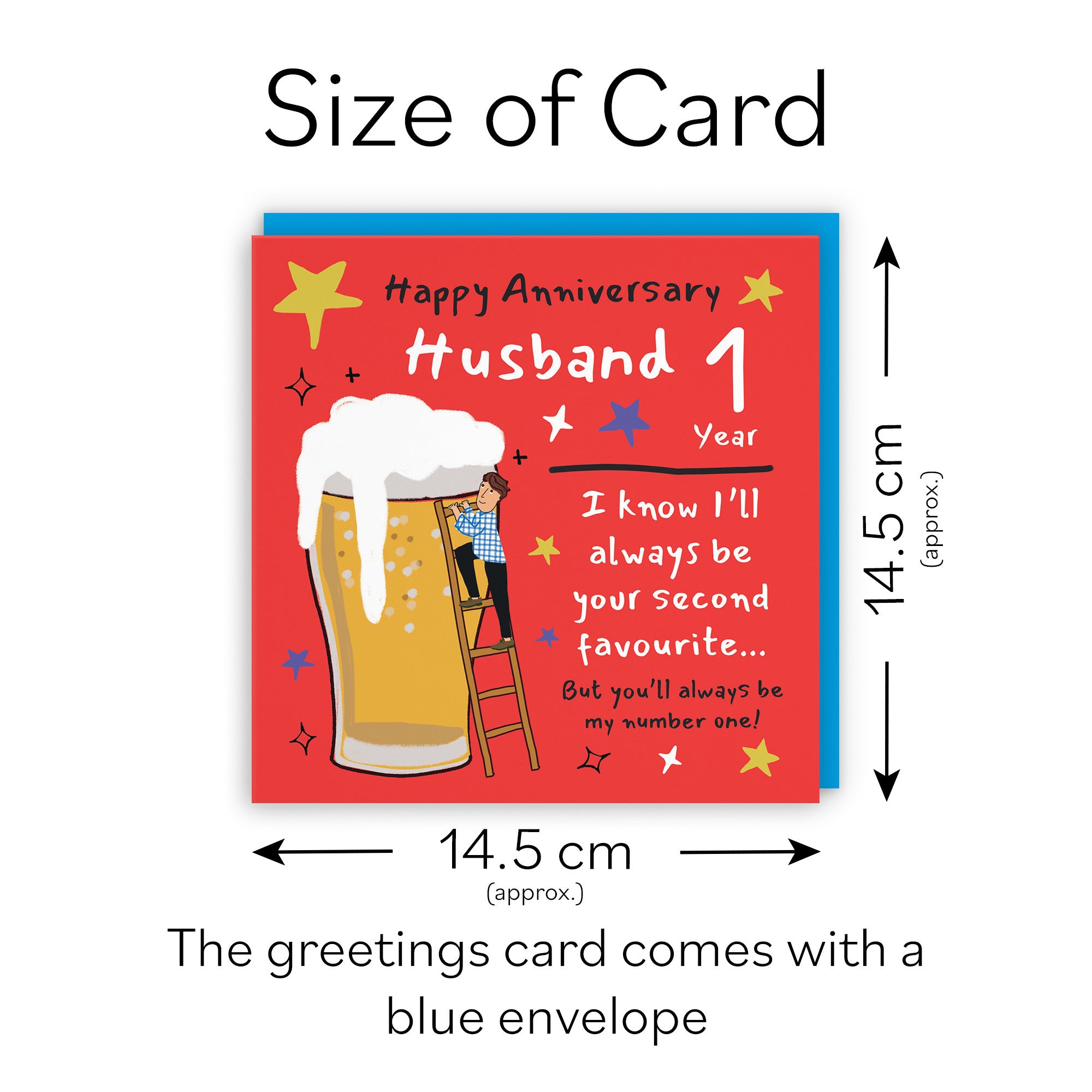 1st Husband Anniversary Card Big Beer Laugh Out Loud - Default Title (GK00195)