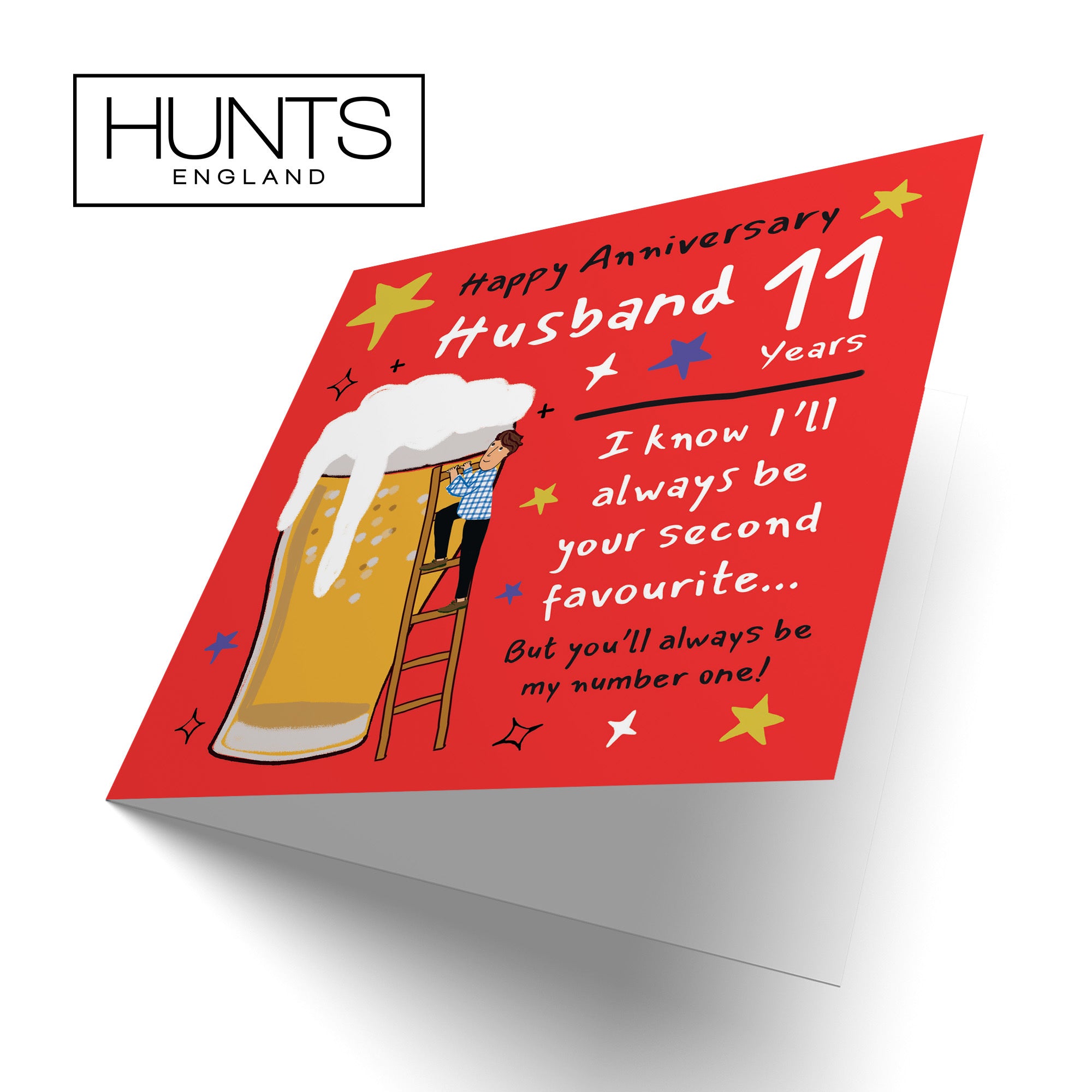 11th Husband Anniversary Card Big Beer Laugh Out Loud - Default Title (GK00205)