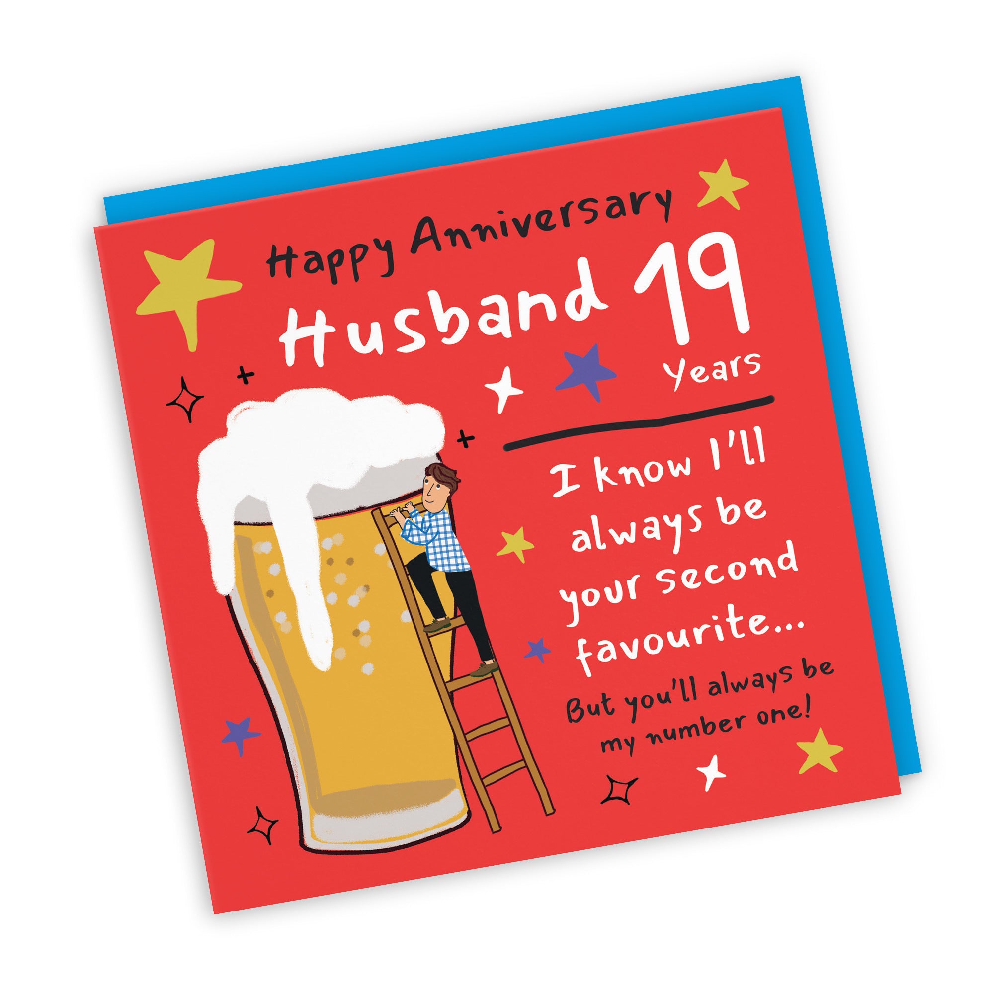 19th Husband Anniversary Card Big Beer Laugh Out Loud - Default Title (GK00213)