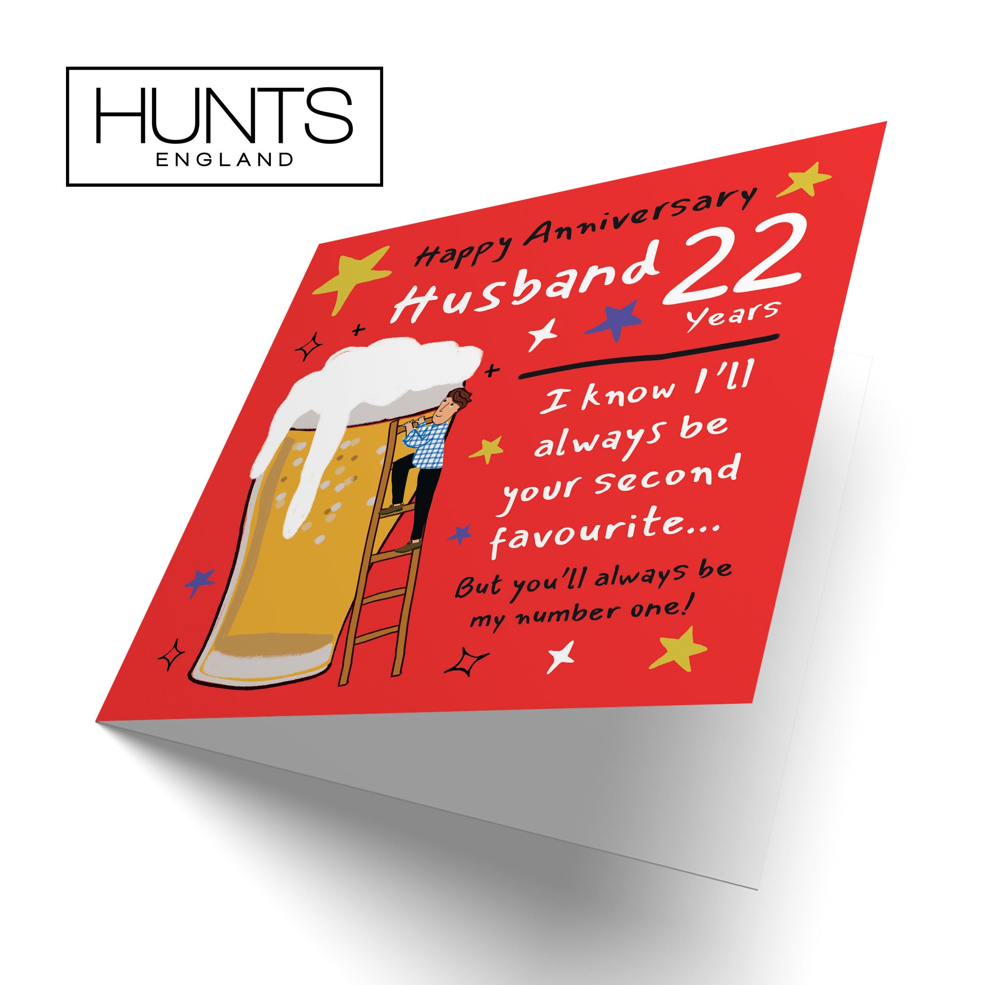 22nd Husband Anniversary Card Big Beer Laugh Out Loud - Default Title (GK00216)