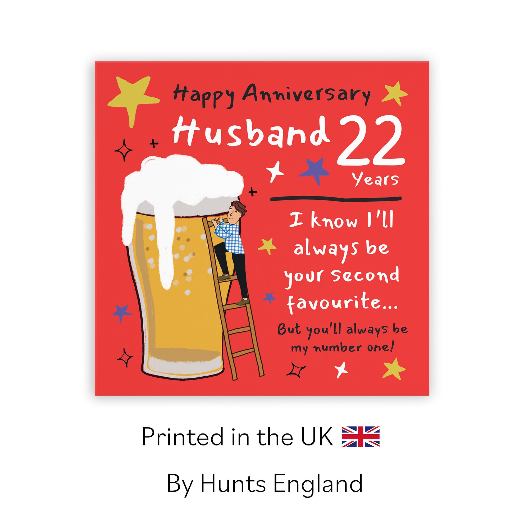 22nd Husband Anniversary Card Big Beer Laugh Out Loud - Default Title (GK00216)