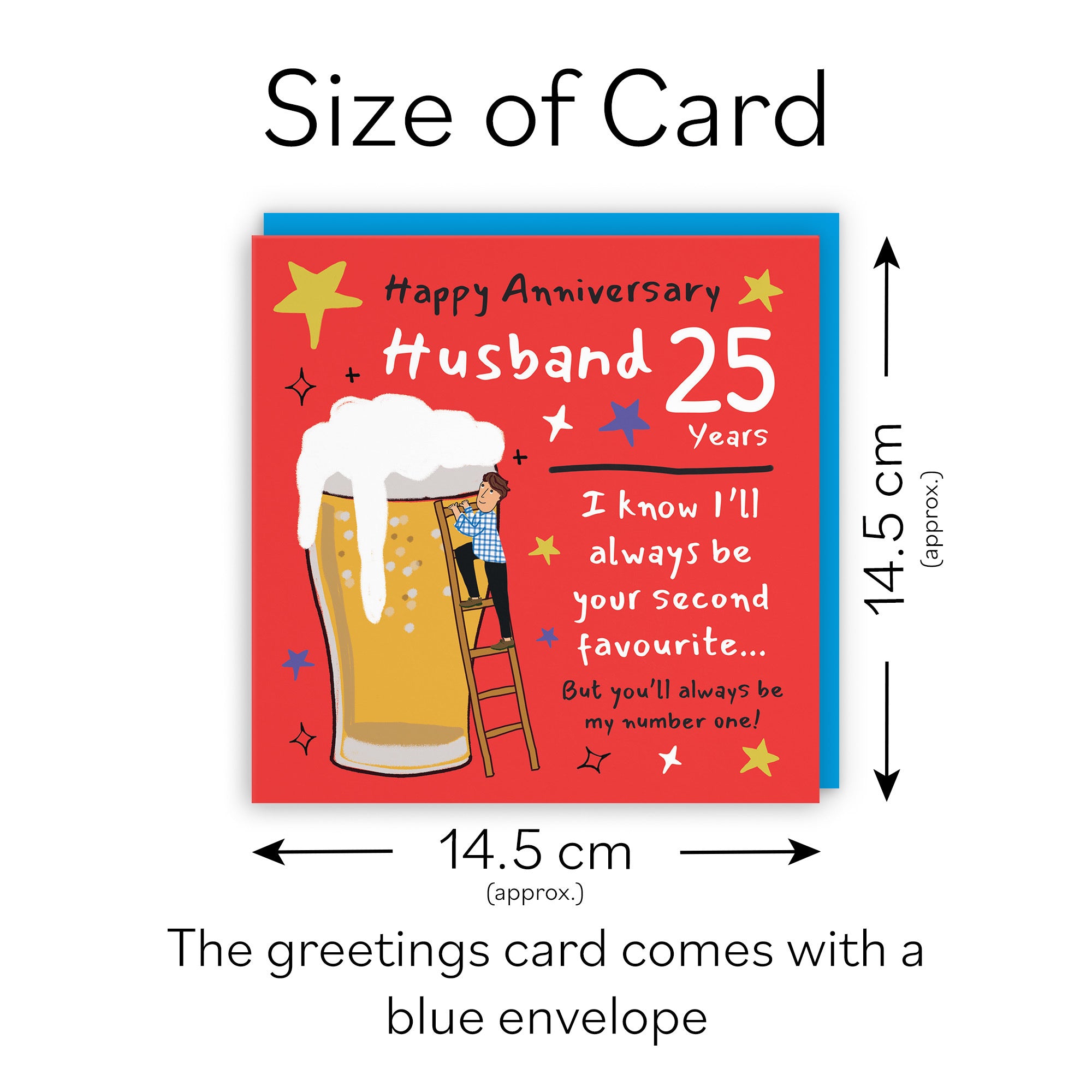 25th Husband Anniversary Card Big Beer Laugh Out Loud - Default Title (GK00219)