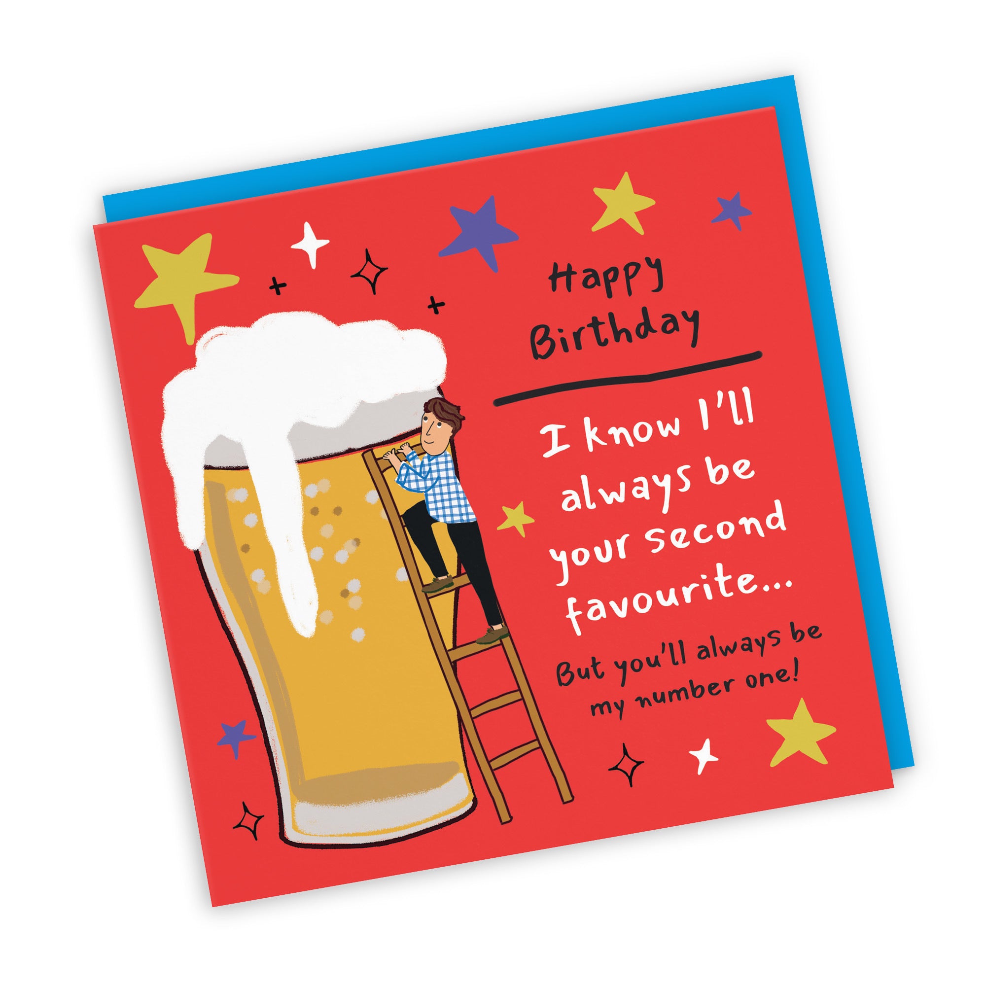 Men's Birthday Card Big Beer Funny Second Favourite Laugh Out Loud - Default Title (GK00226)